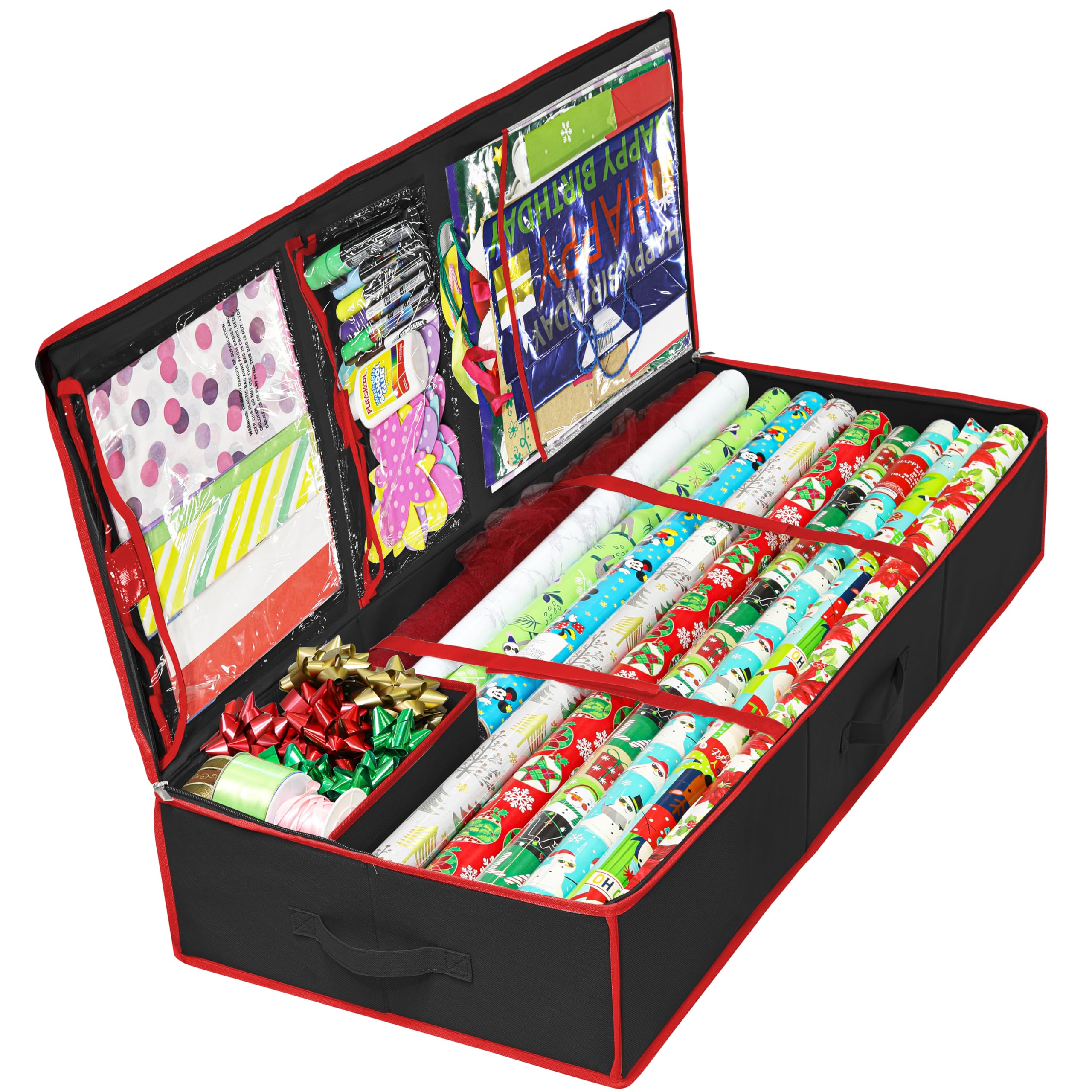 Simple Houseware Wrapping Paper Storage Container, Black