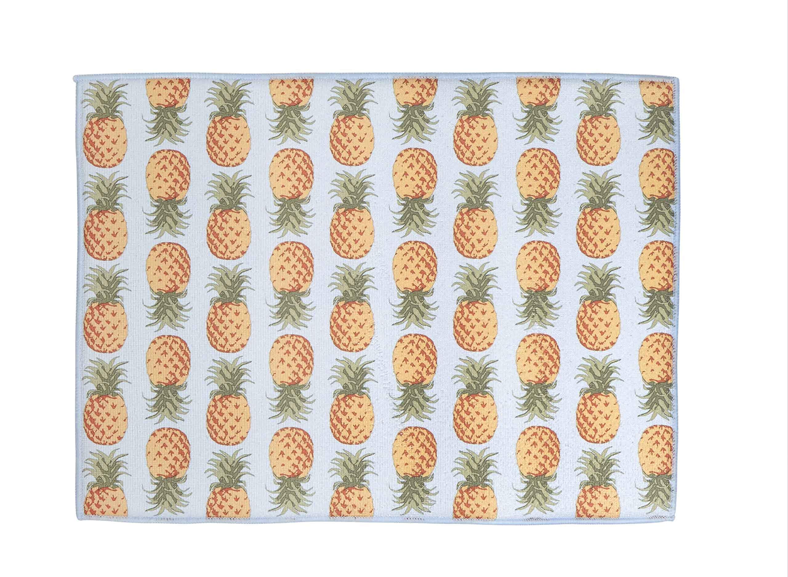Printed Jumbo Microfiber Drying Mat 15'' X 20'' Pineapple