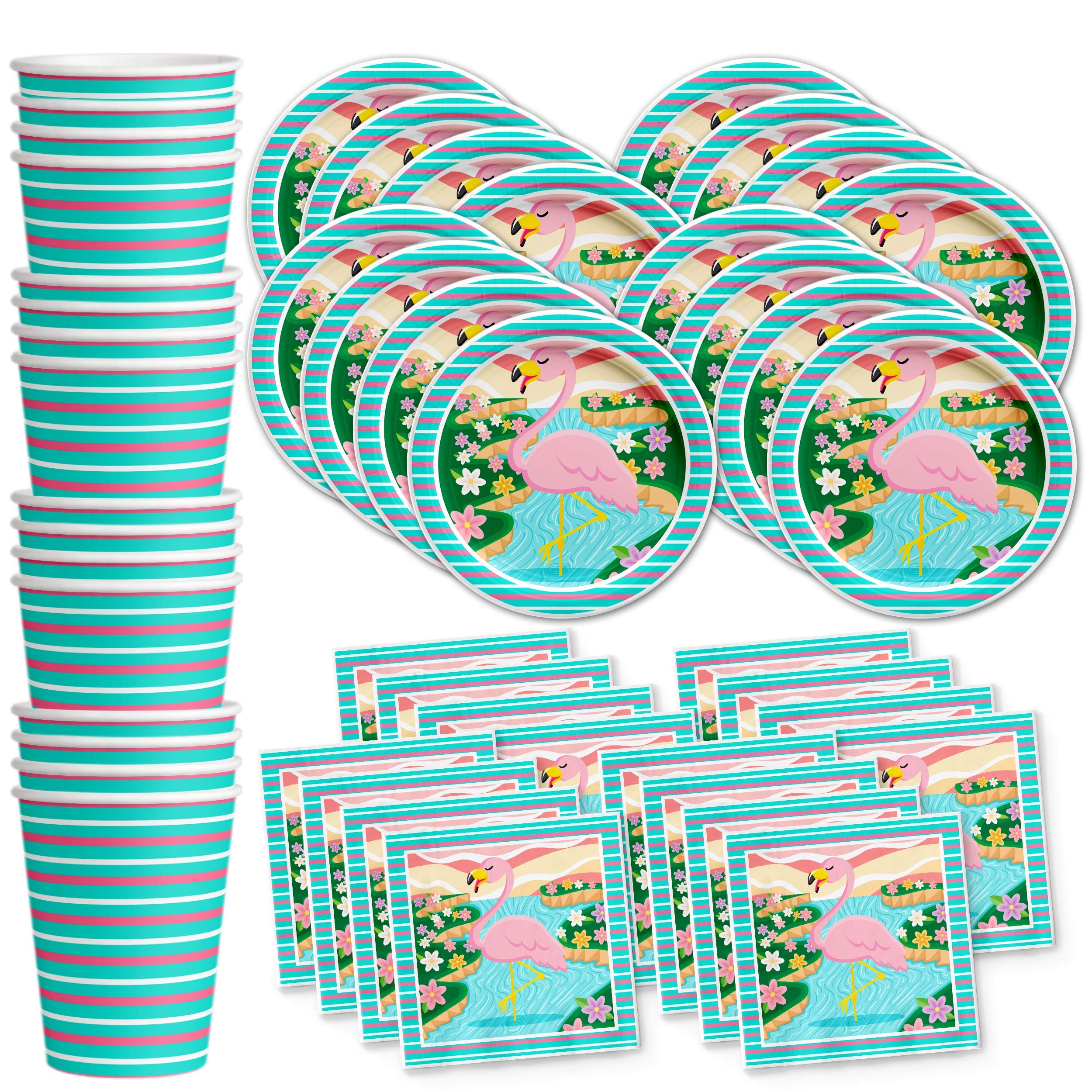 Pink Flamingo Birthday Party Supplies - Flamingo Bridal Shower - Flamingo Baby Shower - Flamingo 1St Birthday | Tableware Set In