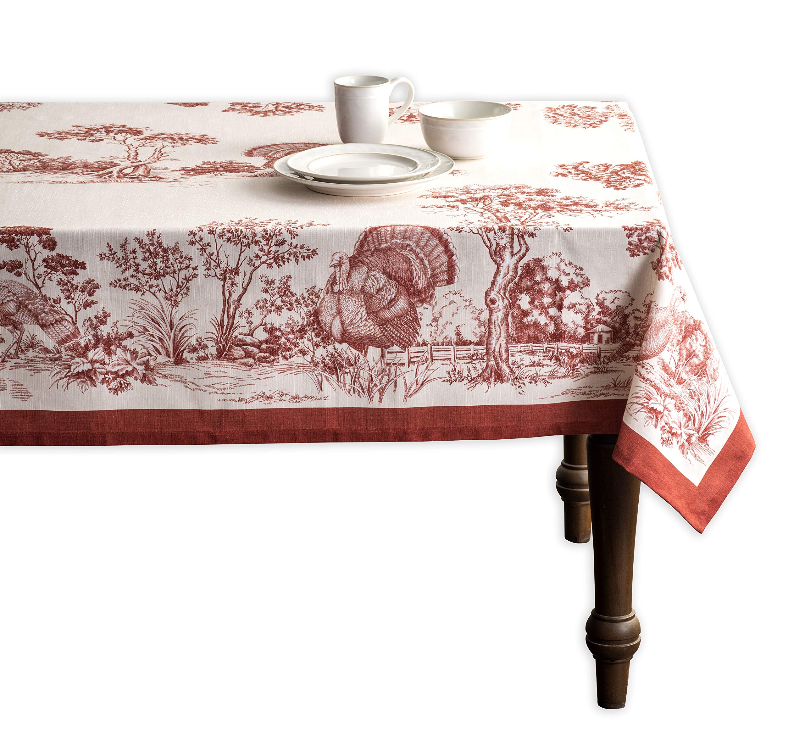 Maison D' Hermine Table Cloth 100% Cotton 60''X90'' Decorative Tablecover Washable Rectangle Tablecloths, Dining, Buffet Parties