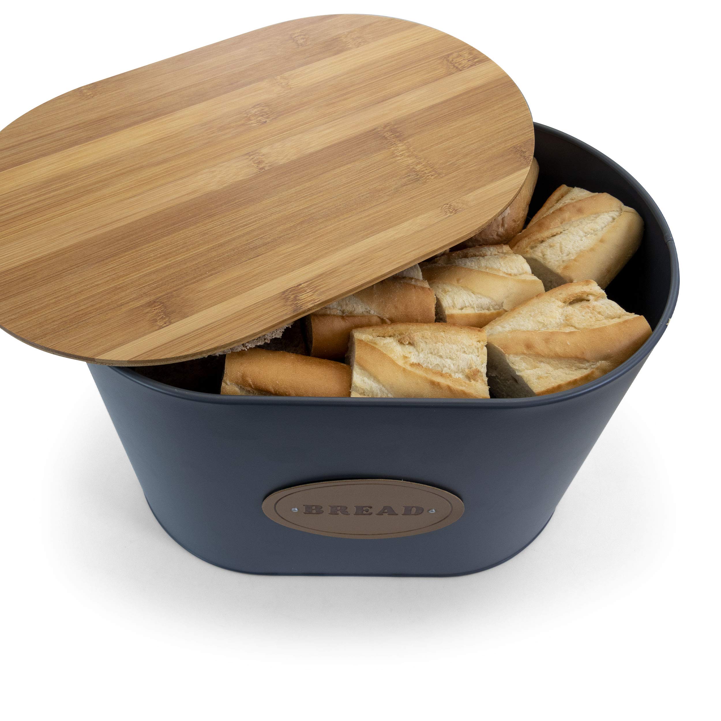 Megachef Kitchen Food Storage And Organization 5 Piece Canister Set In Grey With Bamboo Lids