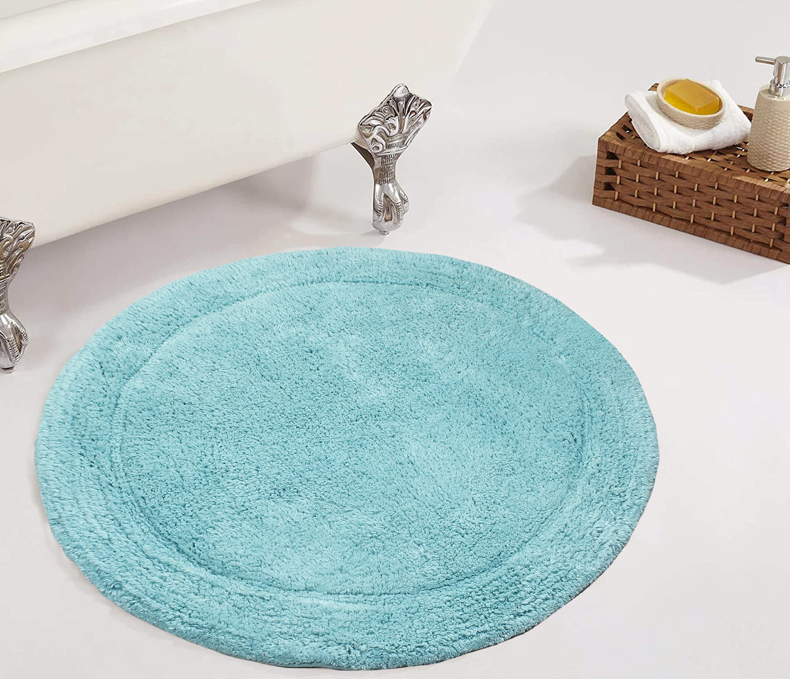 Home Weavers Waterford Collection 100% Cotton Tufted Bath Rug, Extra Soft And Absorbent Bath Rugs, Non-Slip Bath Mats, Machine W