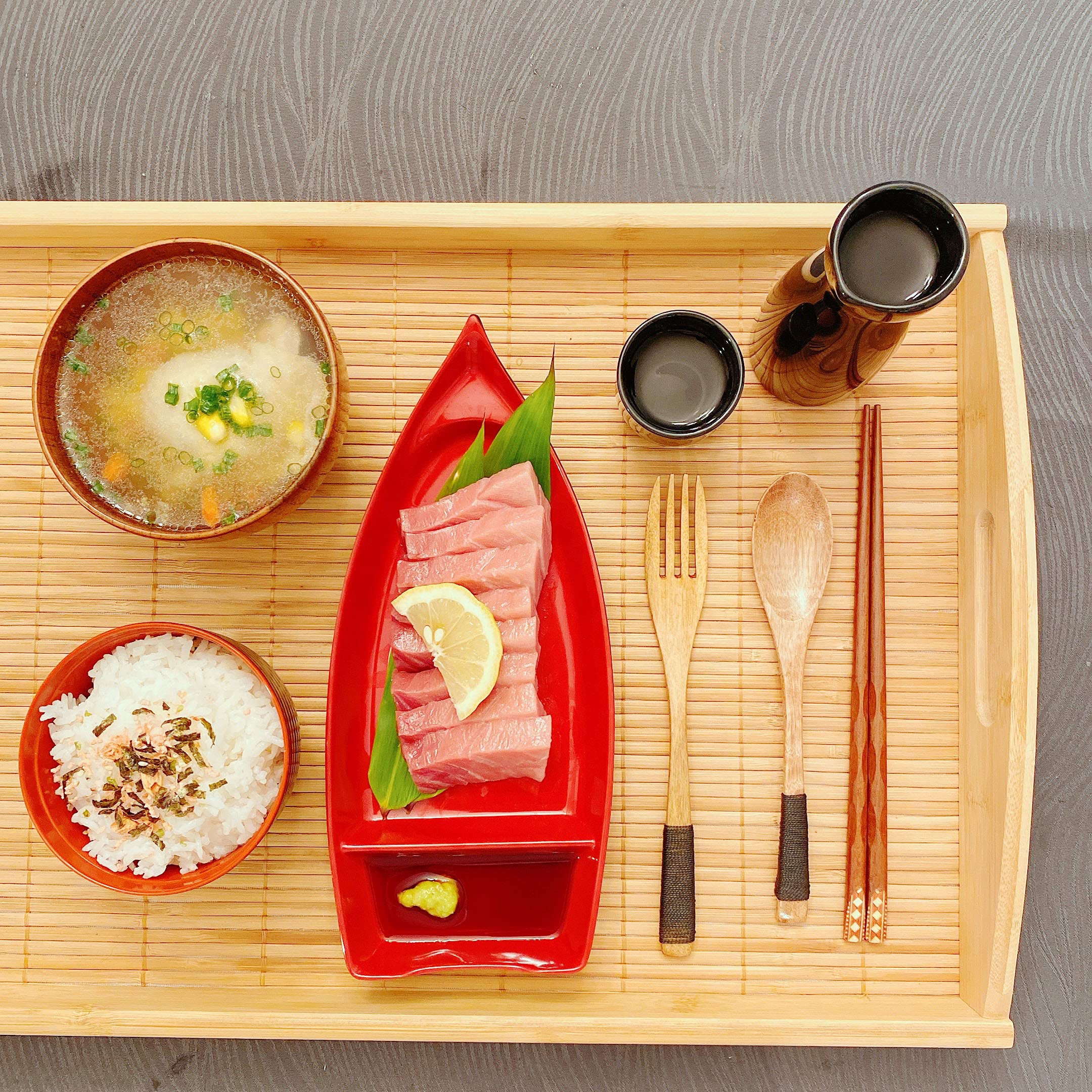 Japanbargain , Large Bamboo Tray With Handle For Tea Lunch Dinner Butler Serving Tray Shelf Tray, 20 X 13''