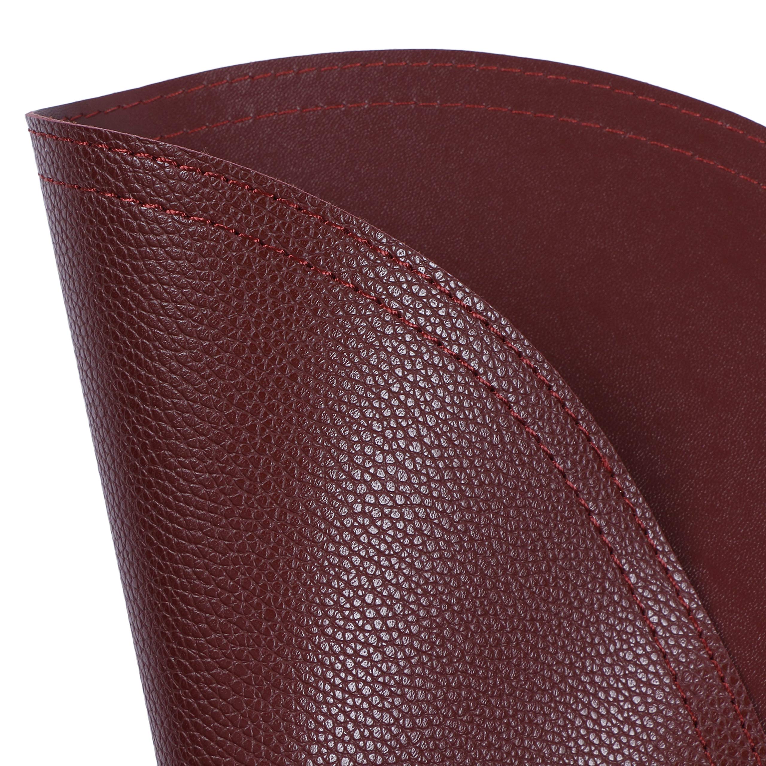 Faux Leather Round Placemats And Coasters, Coffee Mats Kitchen Table Mats, Waterproof, Easy To Clean For Round Table, Dining Tab