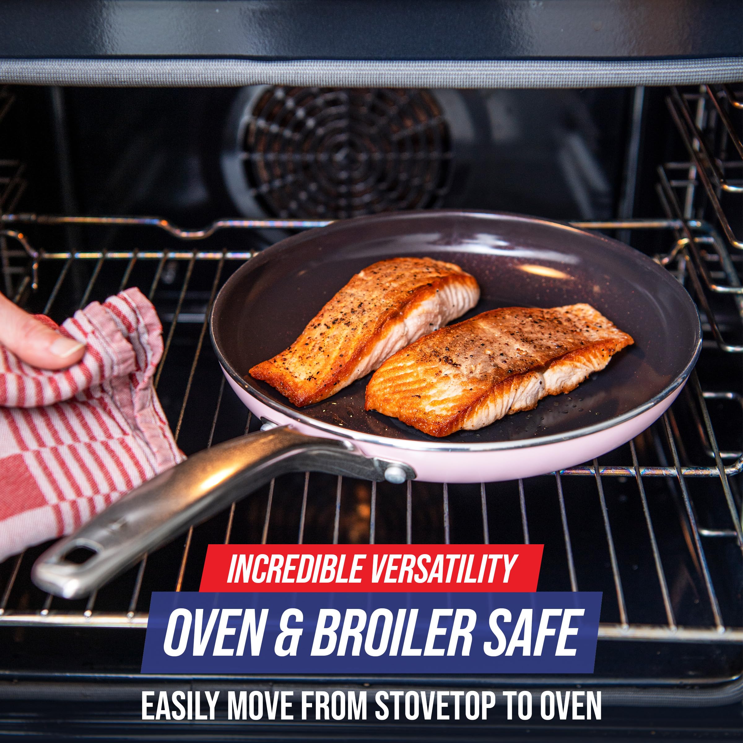 Blue Diamond Cookware 10 Frying Pan Skillet, Diamond Infused Healthy Ceramic Nonstick, Pfas And Pfoa-Free, Dishwasher And Oven