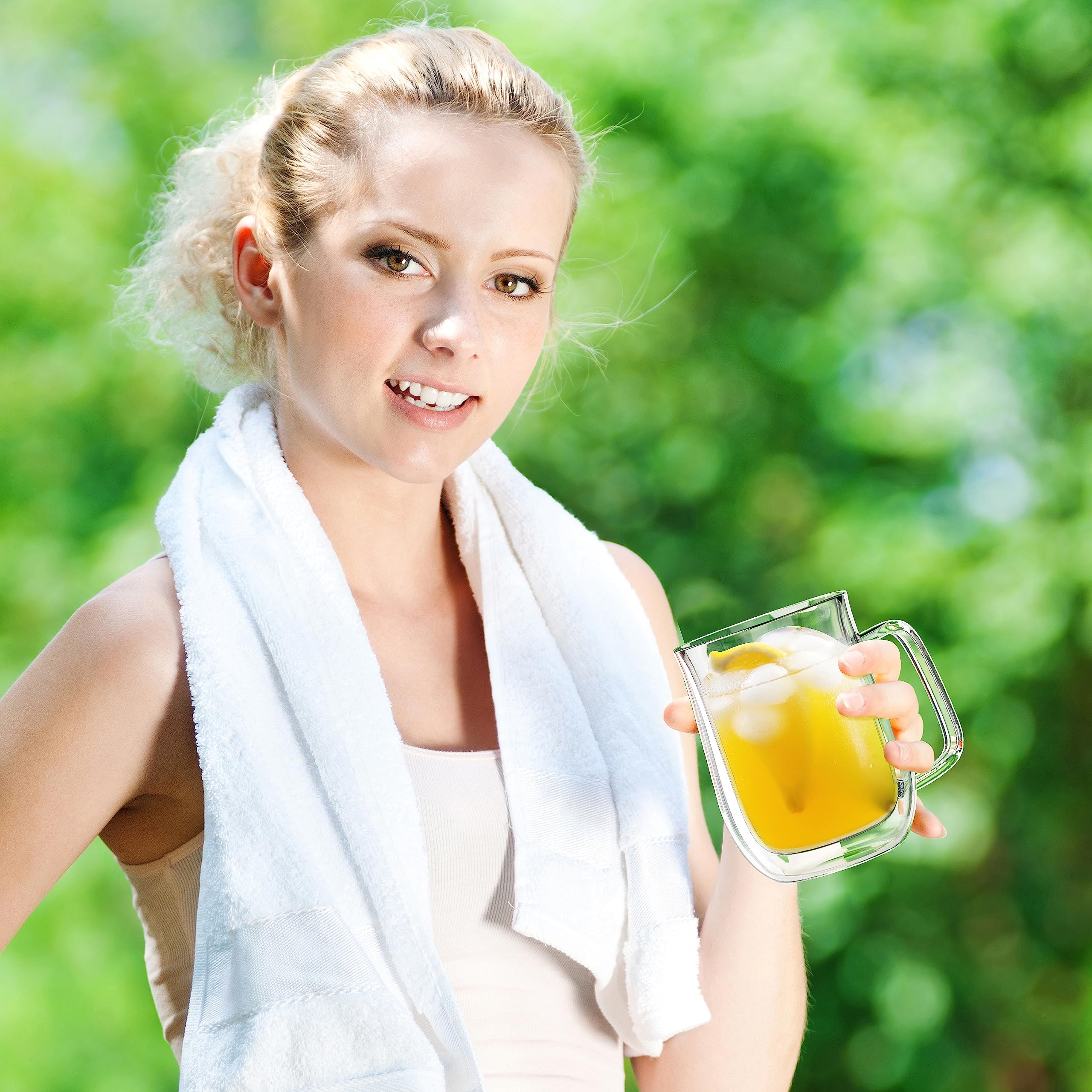 Comfome Double Wall Glass Coffee Mugs 12 Oz, Set Of 4, Double Insulated Clear Glass Coffee Mug For Hot Beverages.