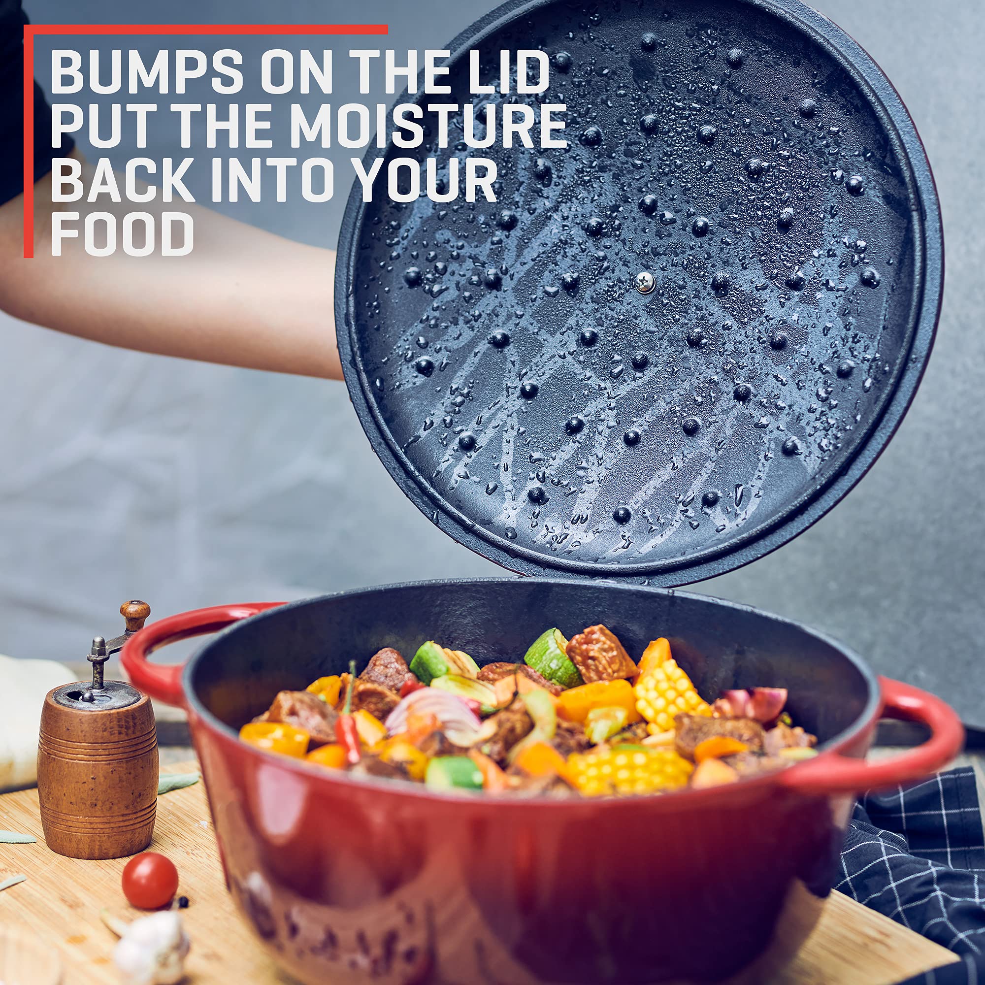 Uno Casa Enameled Cast Iron Dutch Oven - 6 Qt Dutch Oven Pot With Lid, Long-Lasting Enamel Dutch Oven For Bread Baking, Non-Stic