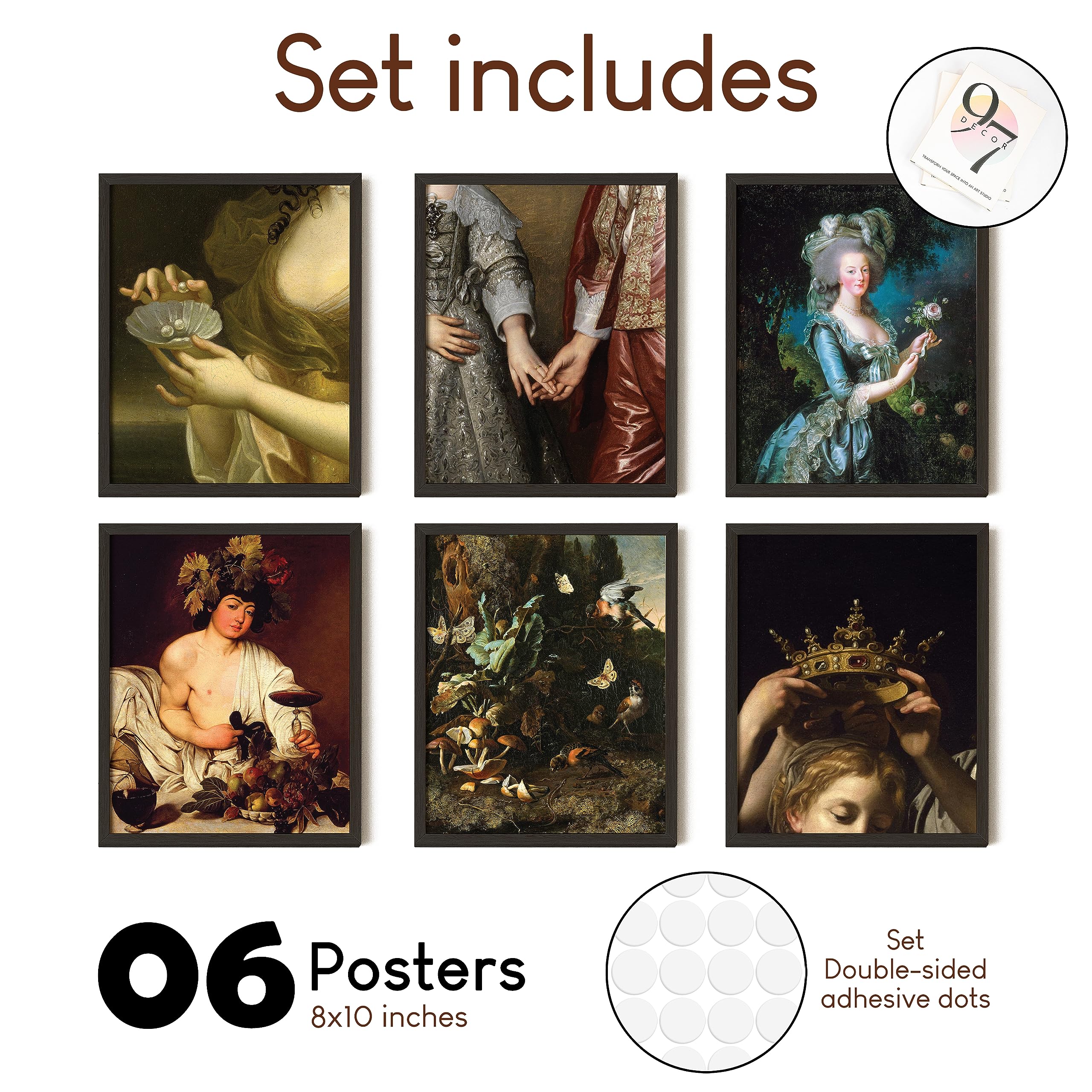 97 Decor French Decor - Antique Wall Art Prints  Vintage Poster Rococo Paintings  Victorian Pictures Home Decor  Moody Maximalist Decor for Bedroom (8x10 UNFRAMED)
