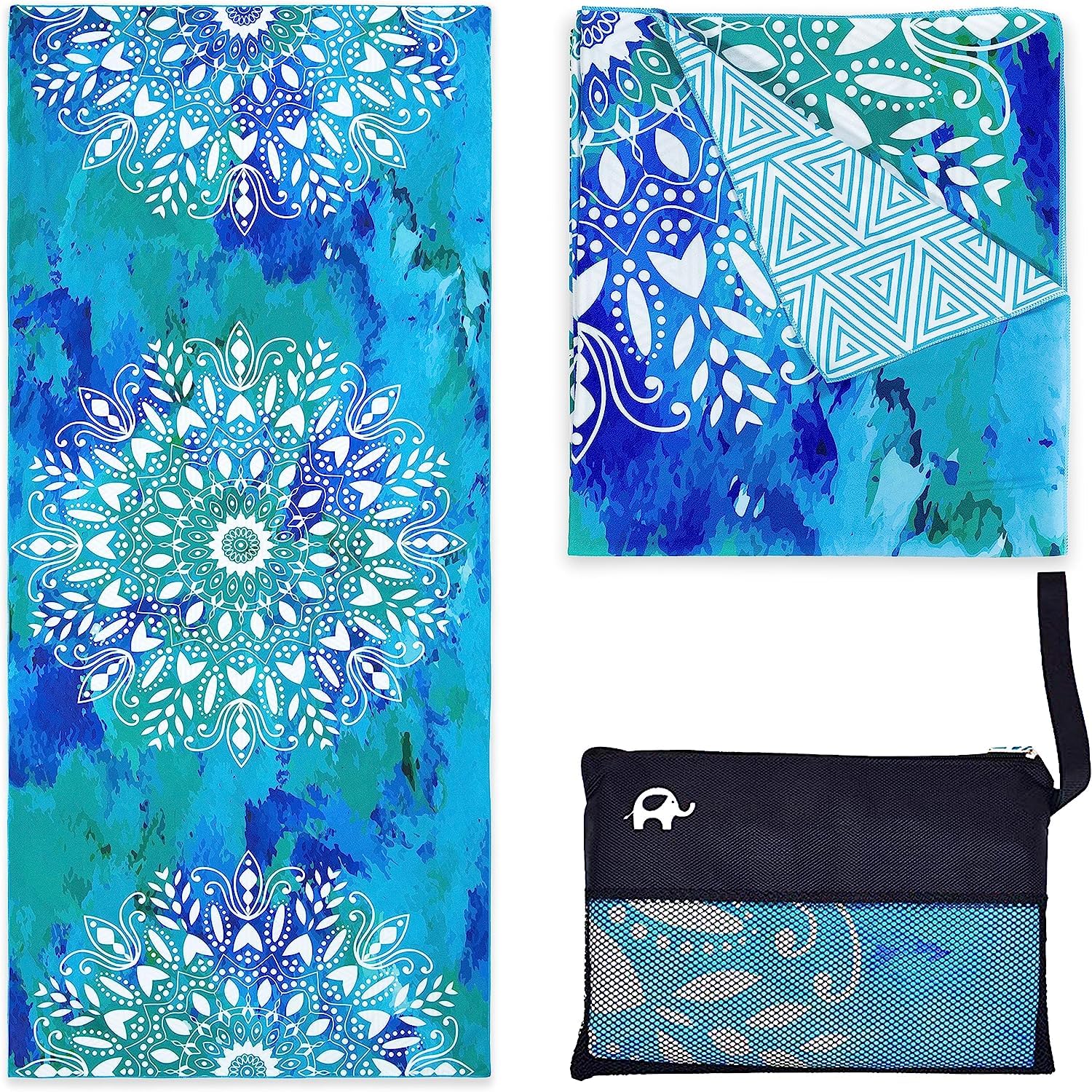 Elite Trend Microfiber Beach Towel - Large Sand Free Quick Dry Towel For Travel, Swimming, Pool, Yoga, Hiking, Camping - Lightwe