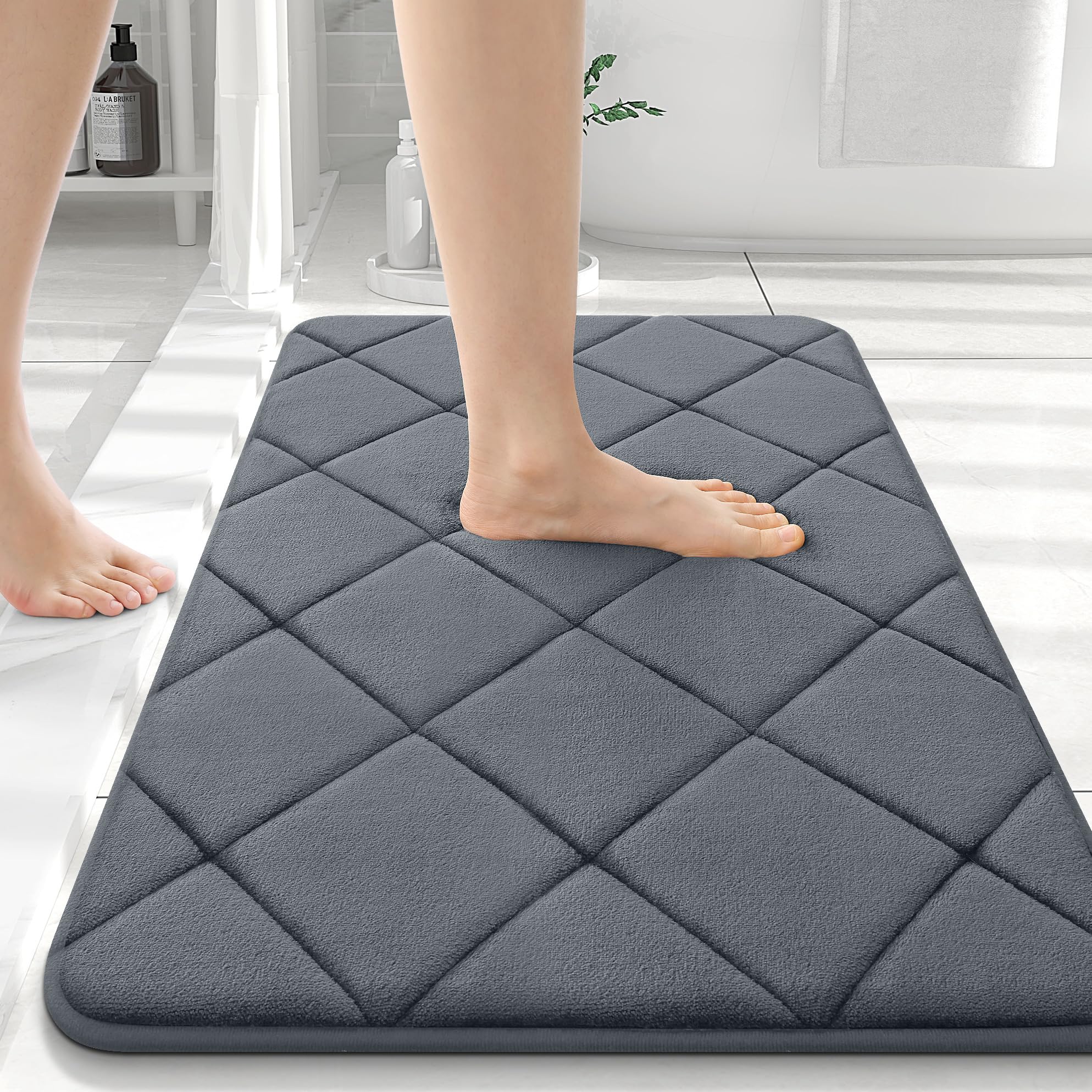 Olanly Memory Foam Bath Mat 36X24, Ultra Soft And Absorbent Bathroom Mat, Machine Washable Bathroom Rugs, Comfortable, Thick Bat