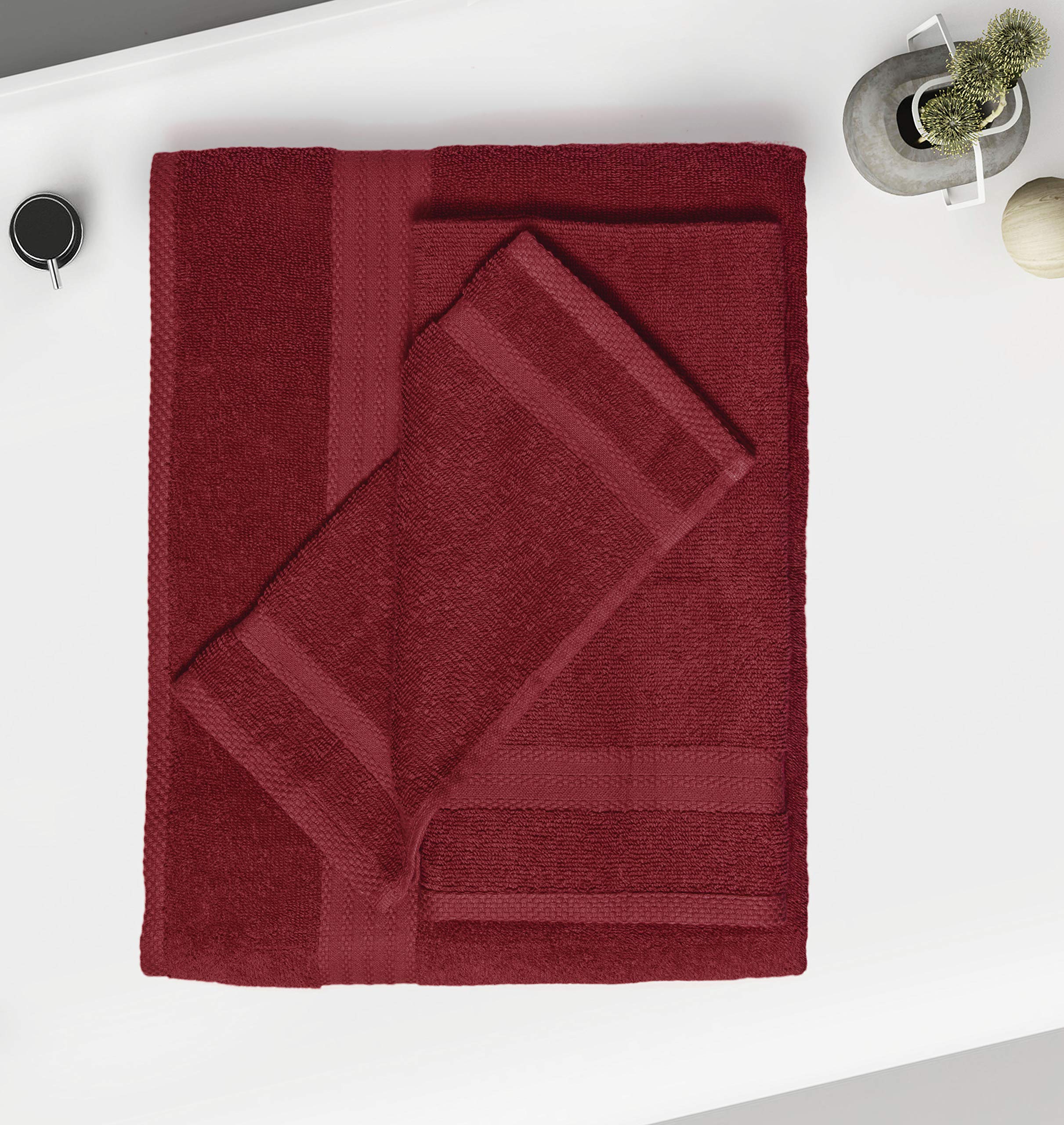 Glamburg Ultra Soft 8-Piece Towel Set - 100% Pure Ringspun Cotton, Contains 2 Oversized Bath Towels 27X54, 2 Hand Towels 16X28,