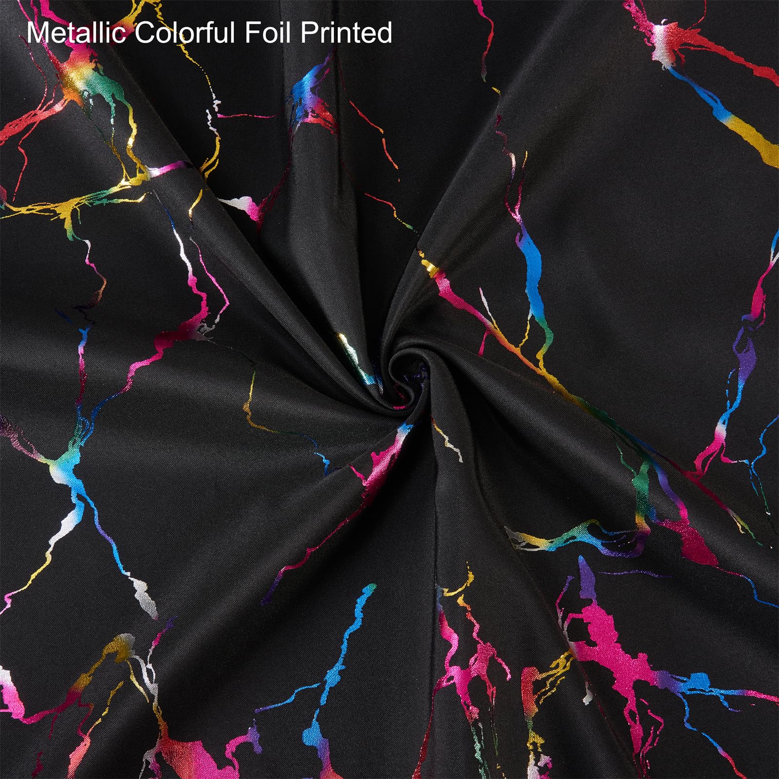 Hyawge Black Marble Shower Curtains,Unique Metallic Colorful Foil Printed,Water-Proof,Fabric Shower Curtain With Hooks, With Hoo