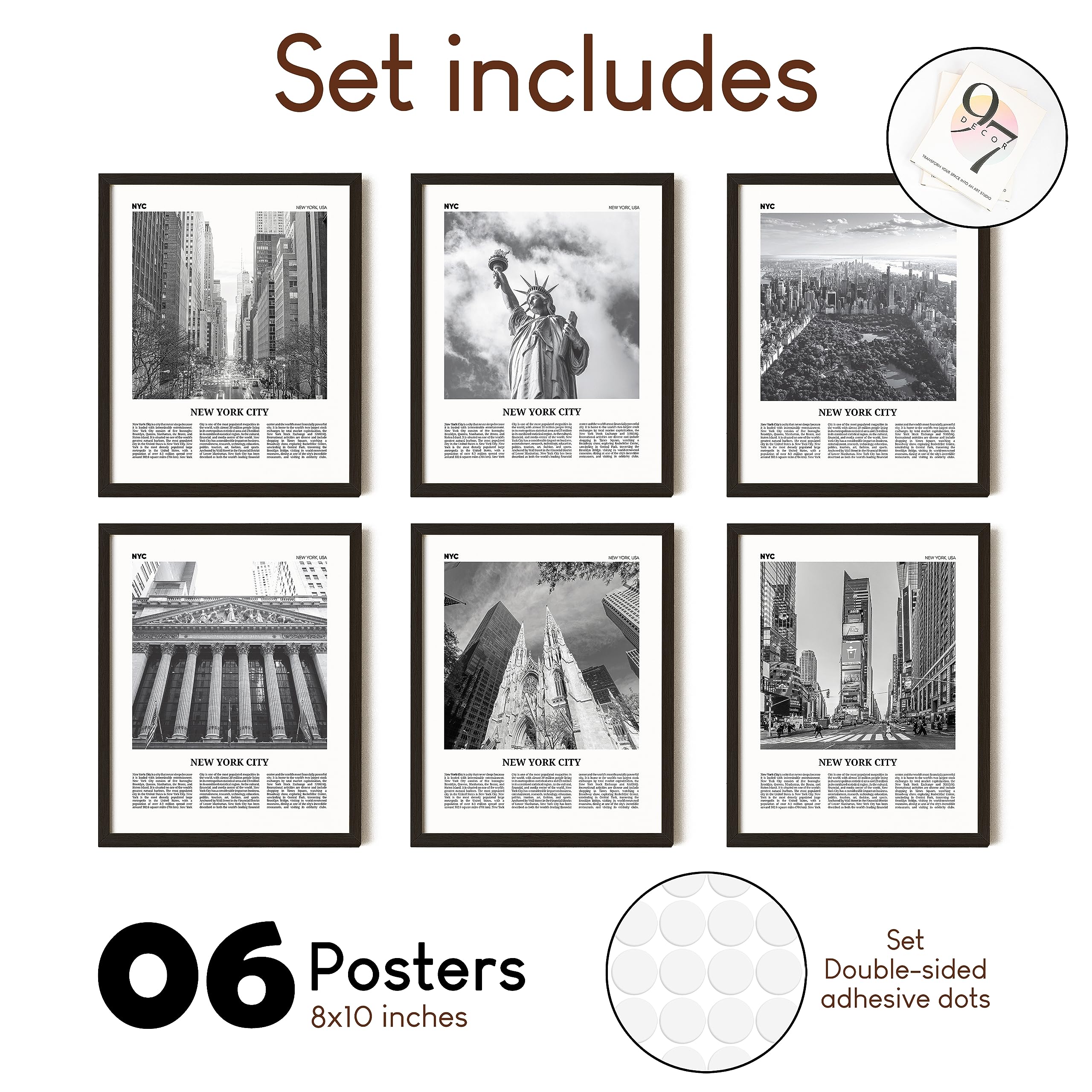 97 Decor New York Poster - Nyc Skyline Wall Art, New York City Art Prints, Nyc Black And White Pictures For Wall Decor, New York