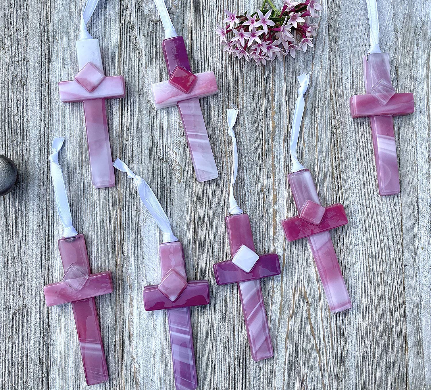 Handmade Glass Cross for Mother with Poem- Unique Gift for Mom on Christmas  Mother's Day  Birthday