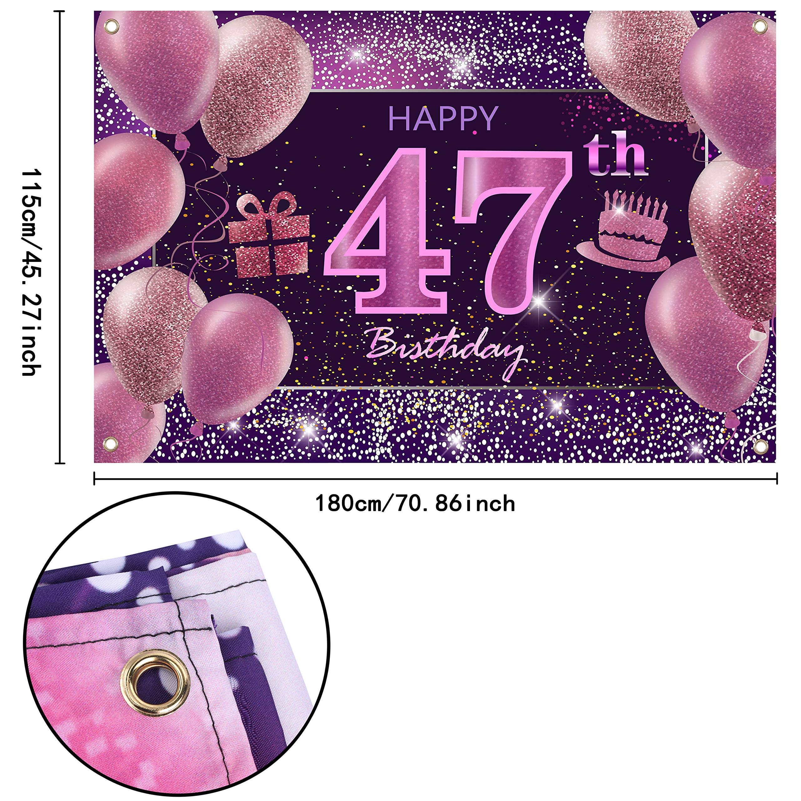 47Th Birthday Decorations For Girls Imisi Happy Birthday Banner Pink Decorations For A Party Birthday Backdrop For Women