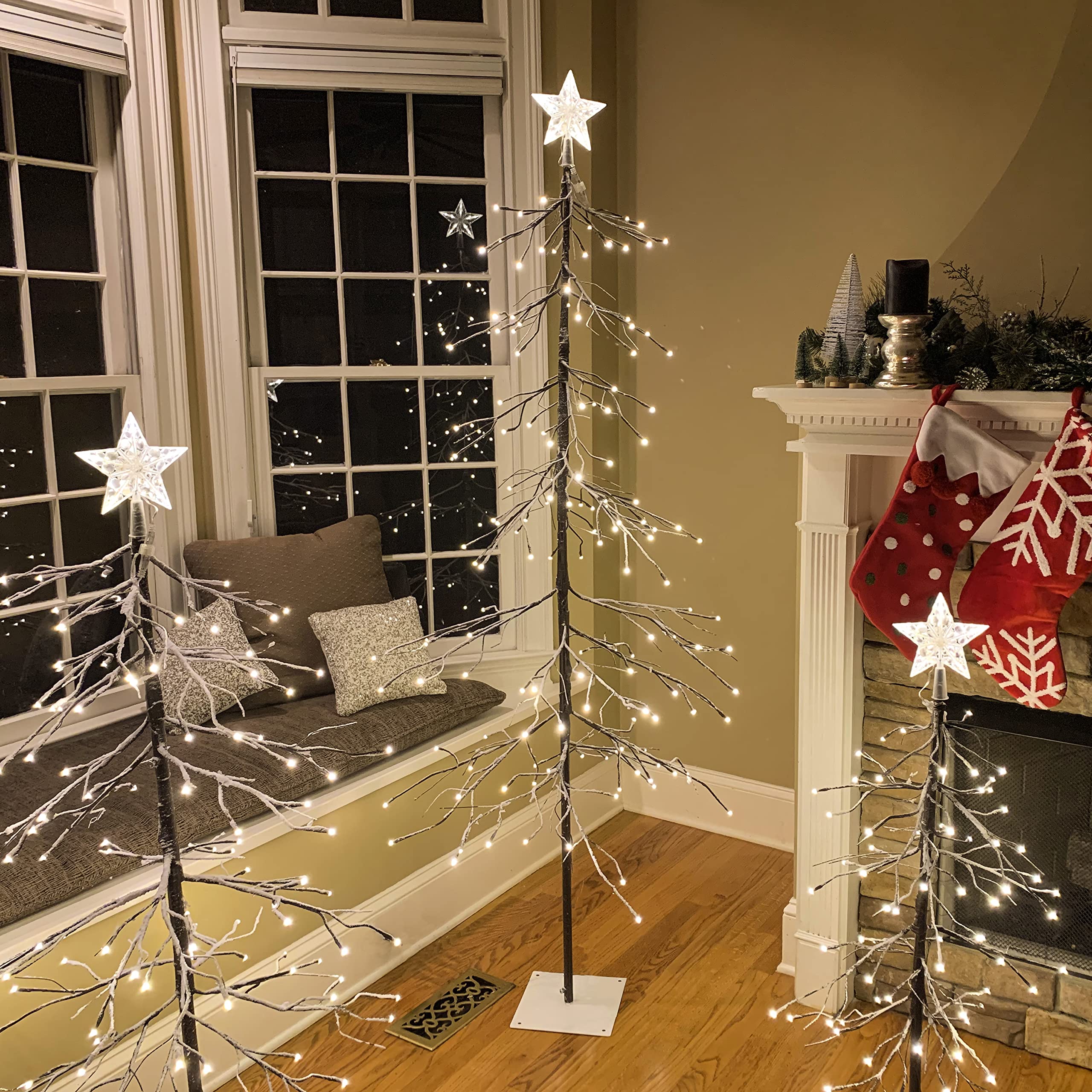 Lightshare 13FT Snowy Fir Tree, 328 LED Lights, for Indoor and Outdoor Use, Warm White, for Home Festival Party Christmas