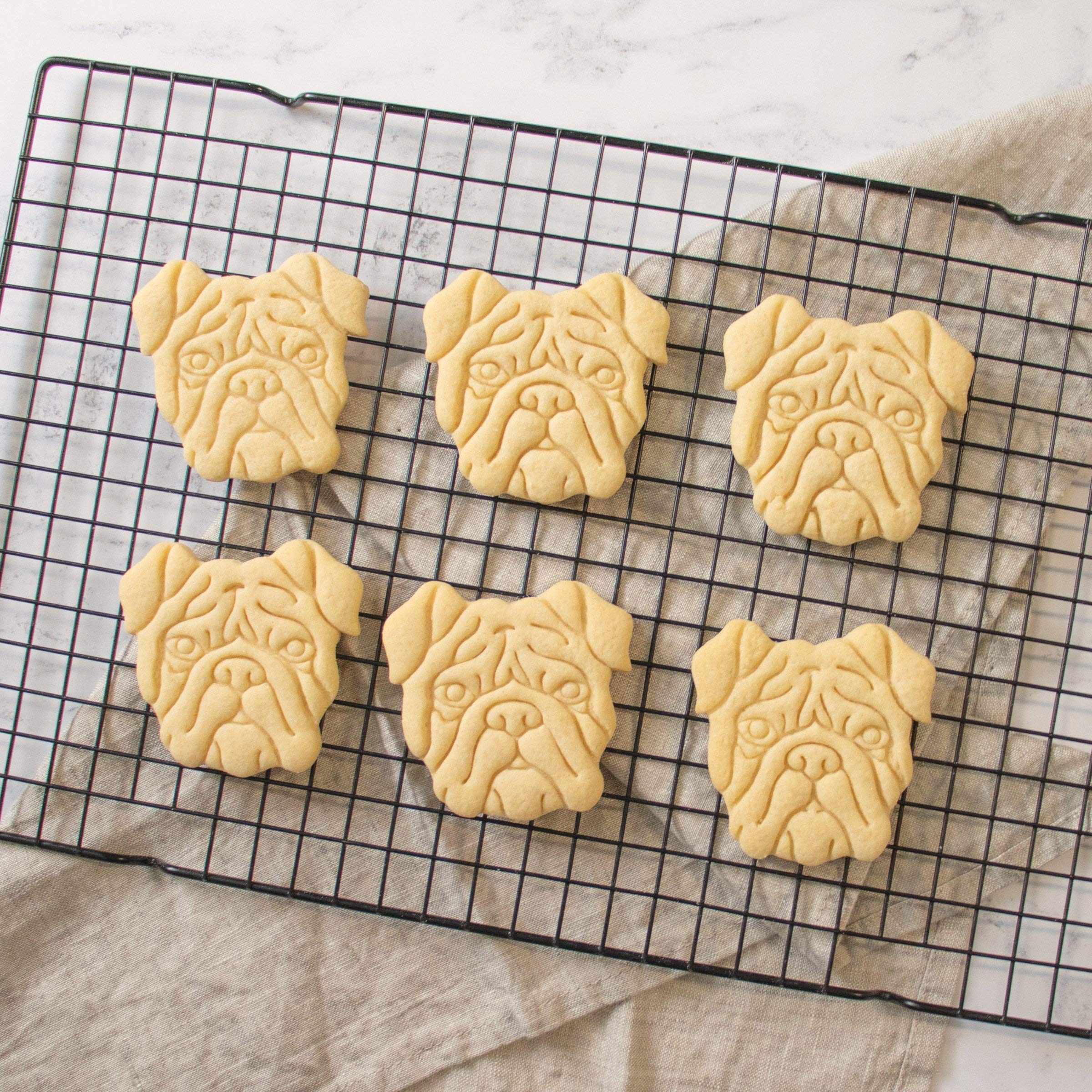 Set Of 2 English Bulldog Cookie Cutters (Designs: English Bulldog Silhouette And English Bulldog Face), 2 Pieces - Bakerlogy
