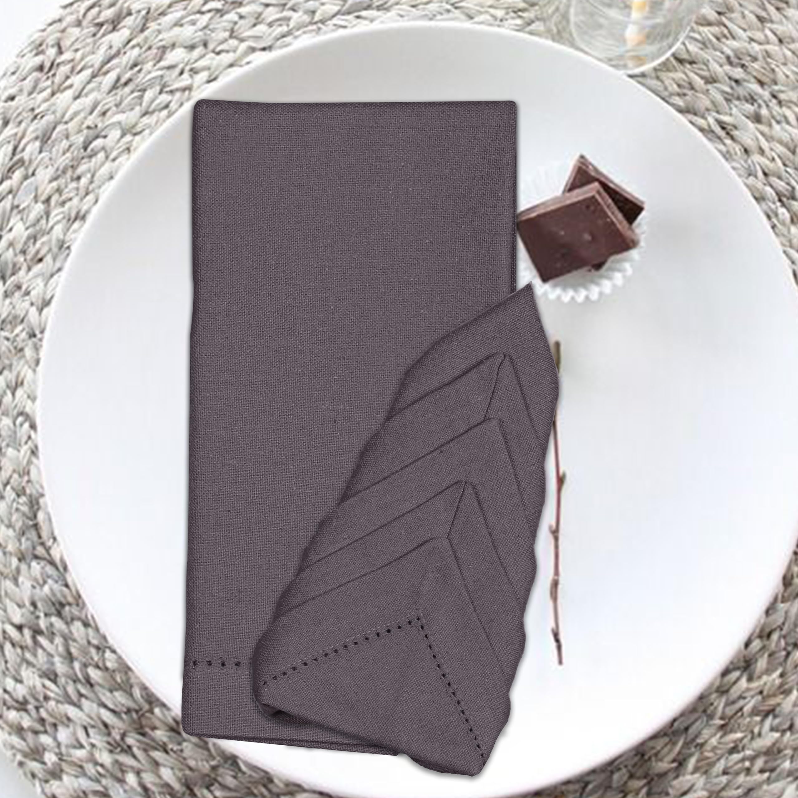 Cloth Napkins Set Of 12 Hemstitch, Cloth Napkins, Cloth Dinner Napkin For Christmas Decoration, Cotton Napkins Cloth Washable, F