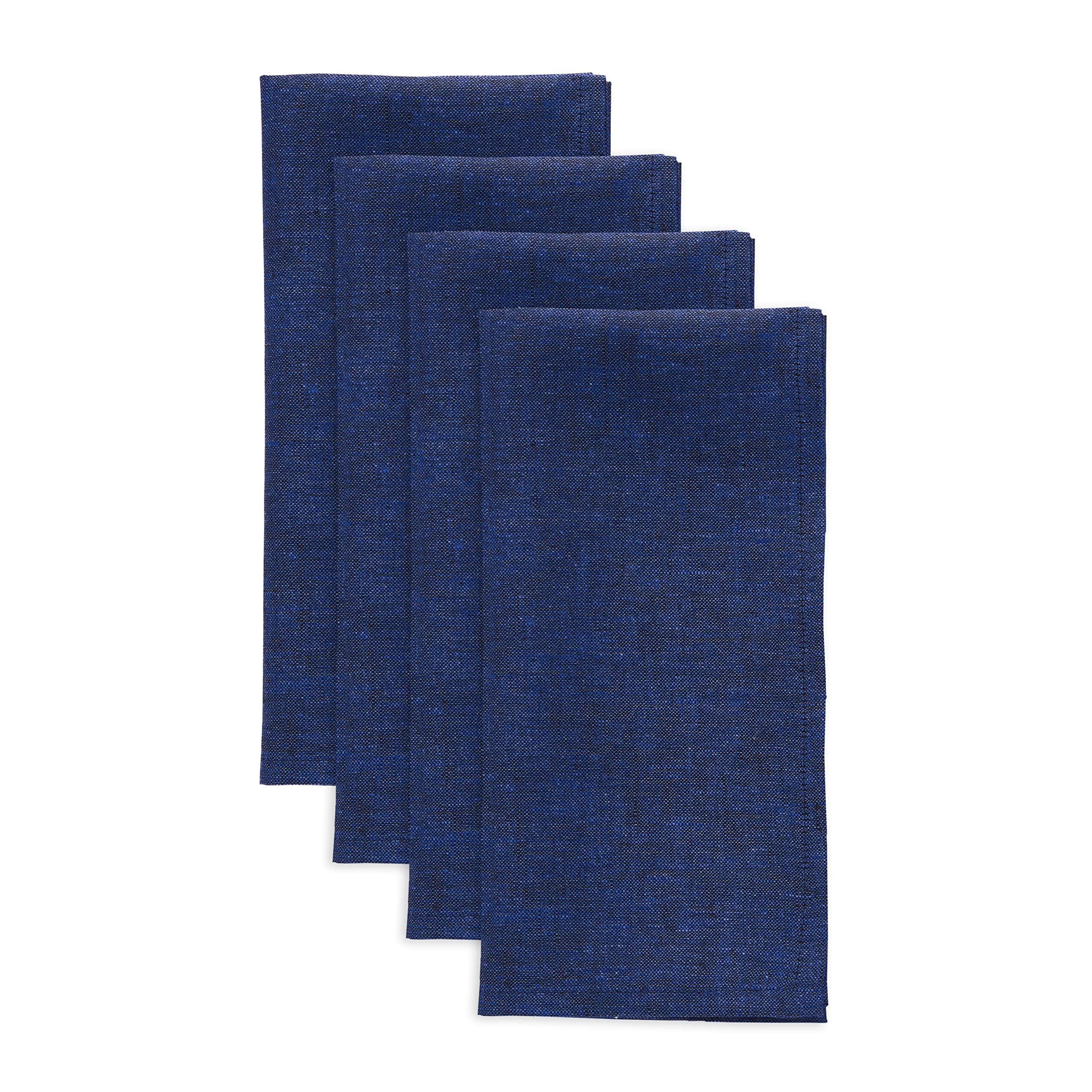 Solino Home Linen Dinner Napkins 20 X 20 Inch - 100% Pure Linen Royal Blue Cloth Napkins Set Of 4 For Spring, Easter - Athena, H