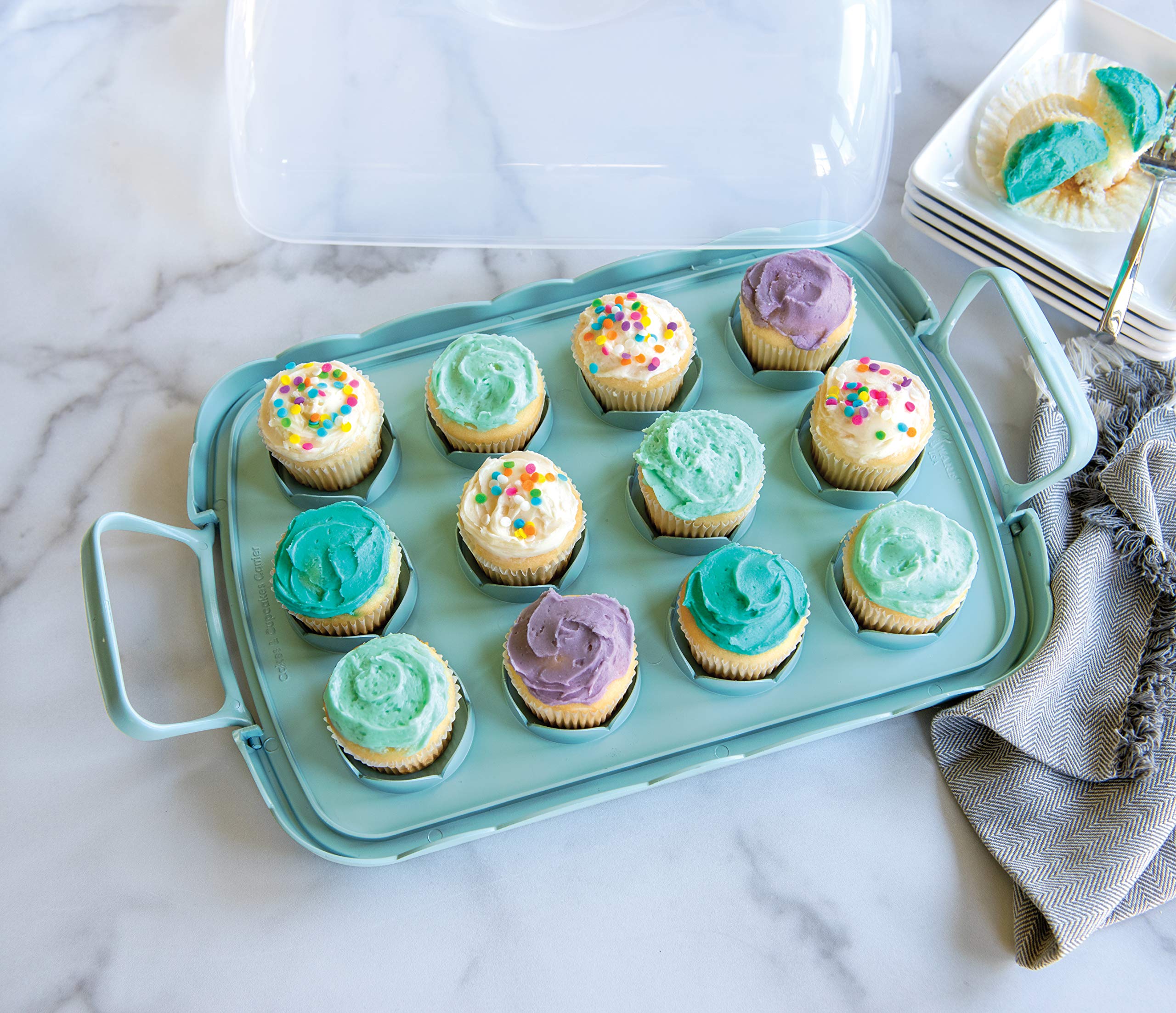 Nordic Ware Cakes And Cupcakes Carrier, Blue