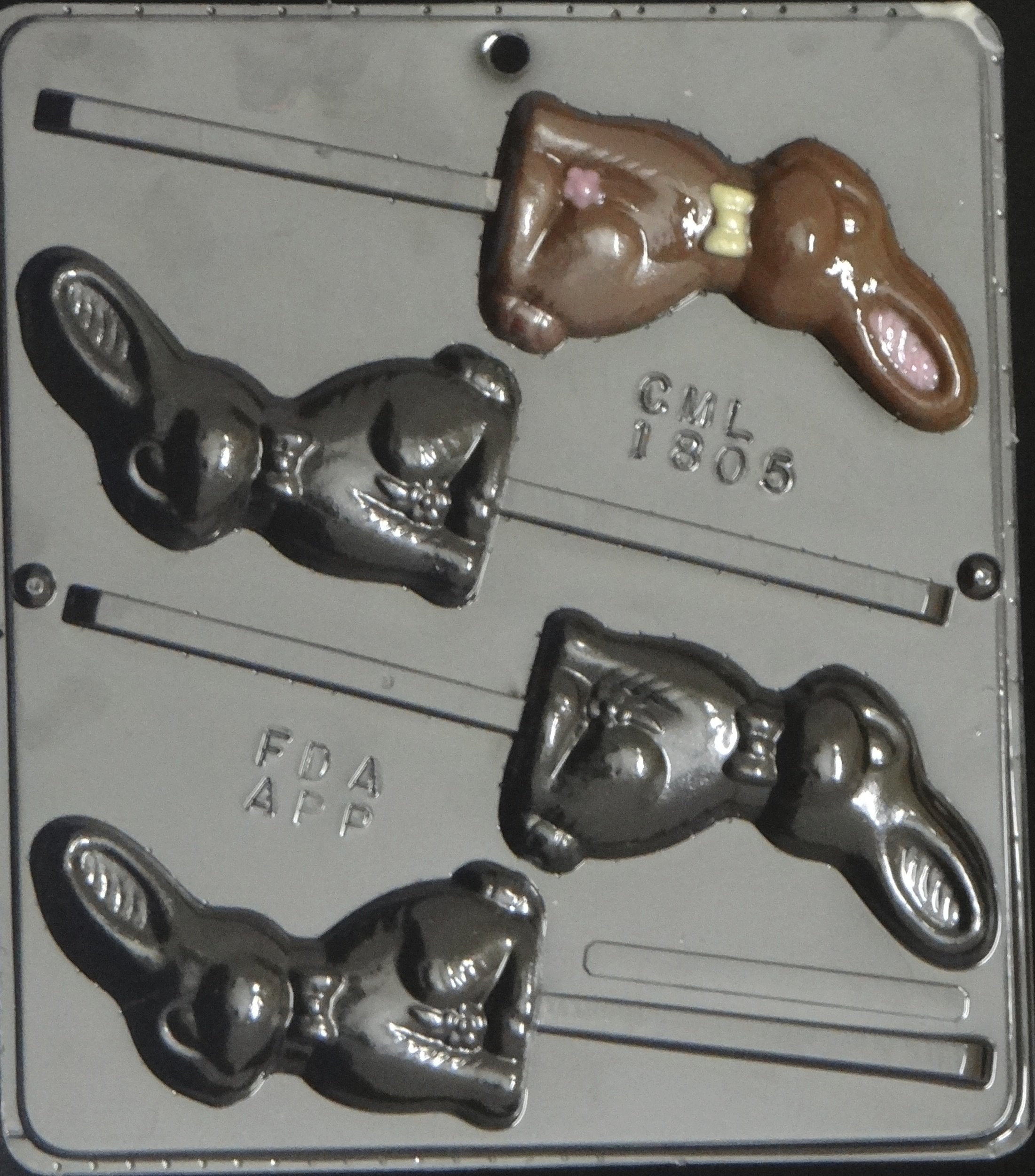 Easter Bunny Lollipop Chocolate Candy Mold Easter 1805