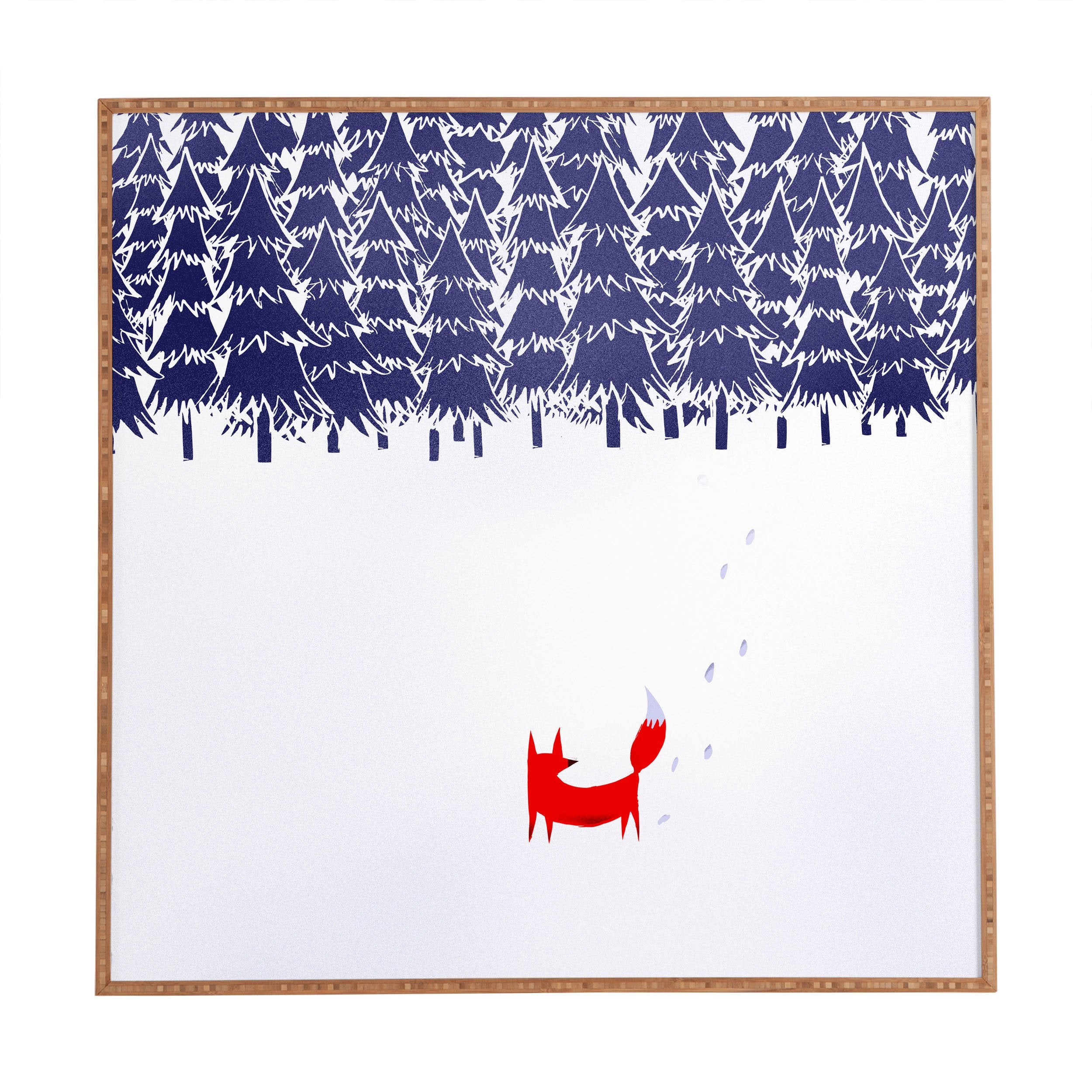 Deny Designs Robert Farkas, Alone In The Forest, Framed Wall Art, Small, 12''X 12''