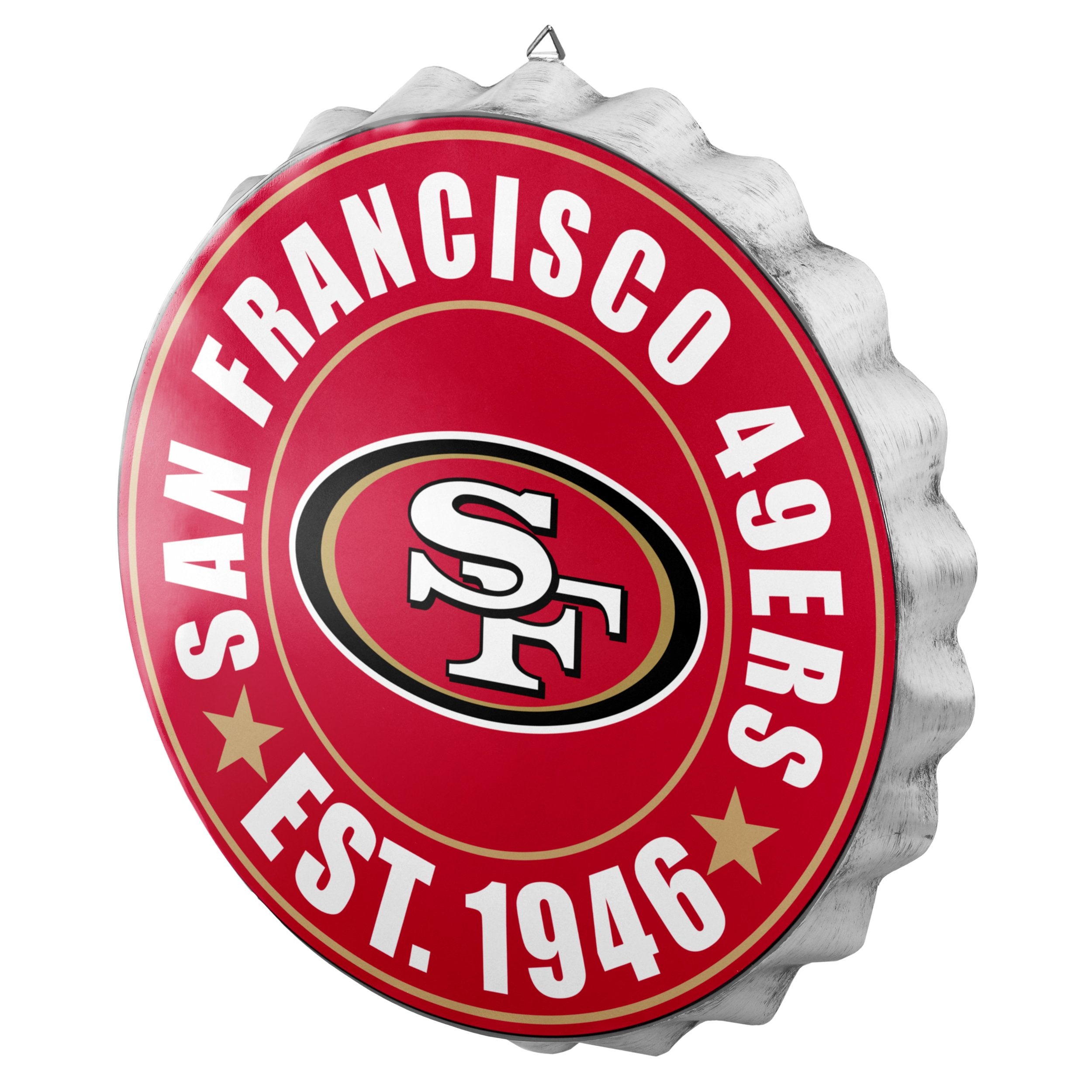 FOCO San Francisco 49ers NFL Metal Distressed Bottlecap Sign
