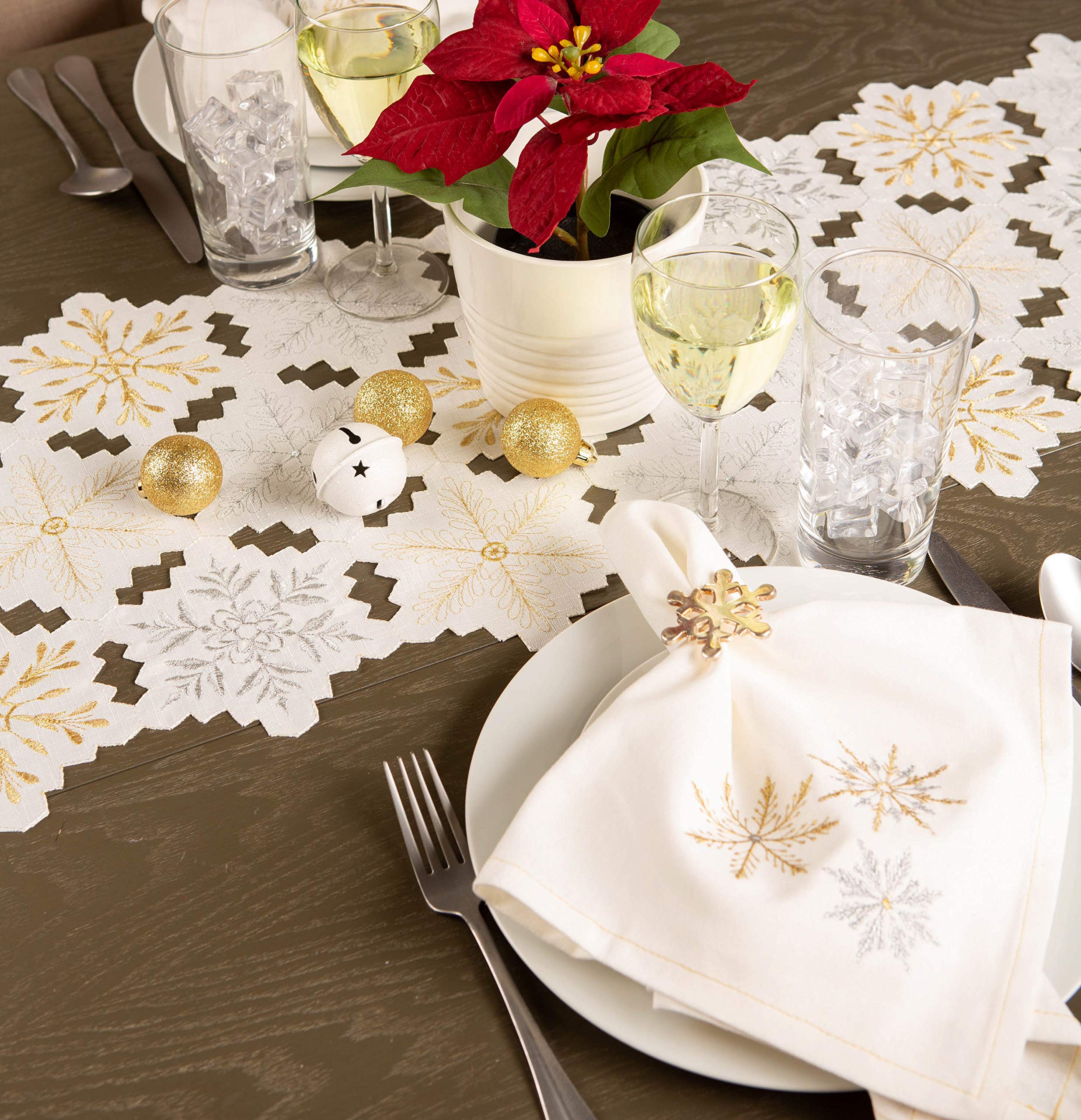 DII Sparkle Snowflakes Embroidered Napkin (Set of 6)
