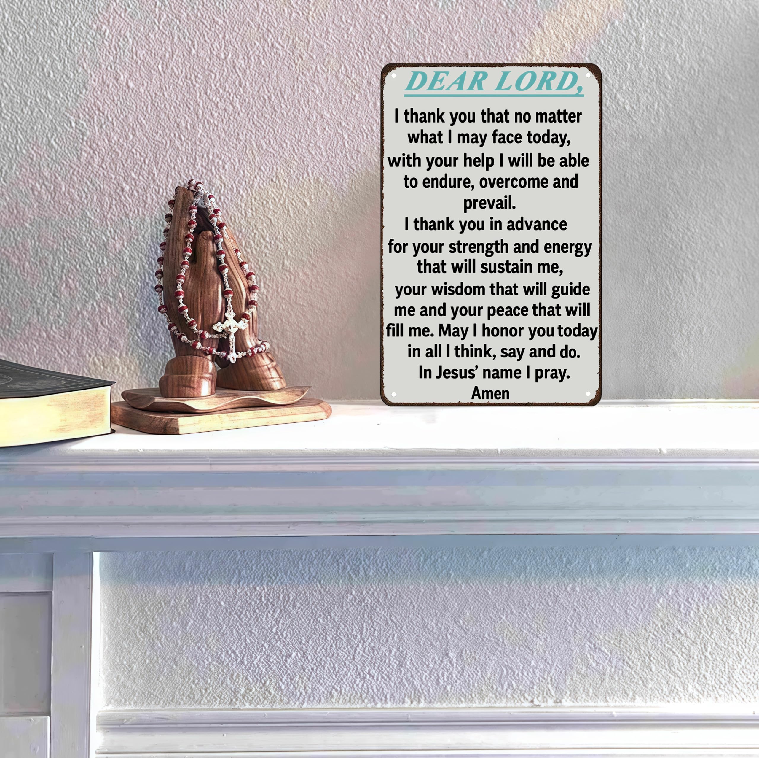 Smilelife Christian Gifts God Gifts Dear Lord In Jesus   Name I Pray Vintage Tin Sign Religious Metal Wall Art for Home Church P