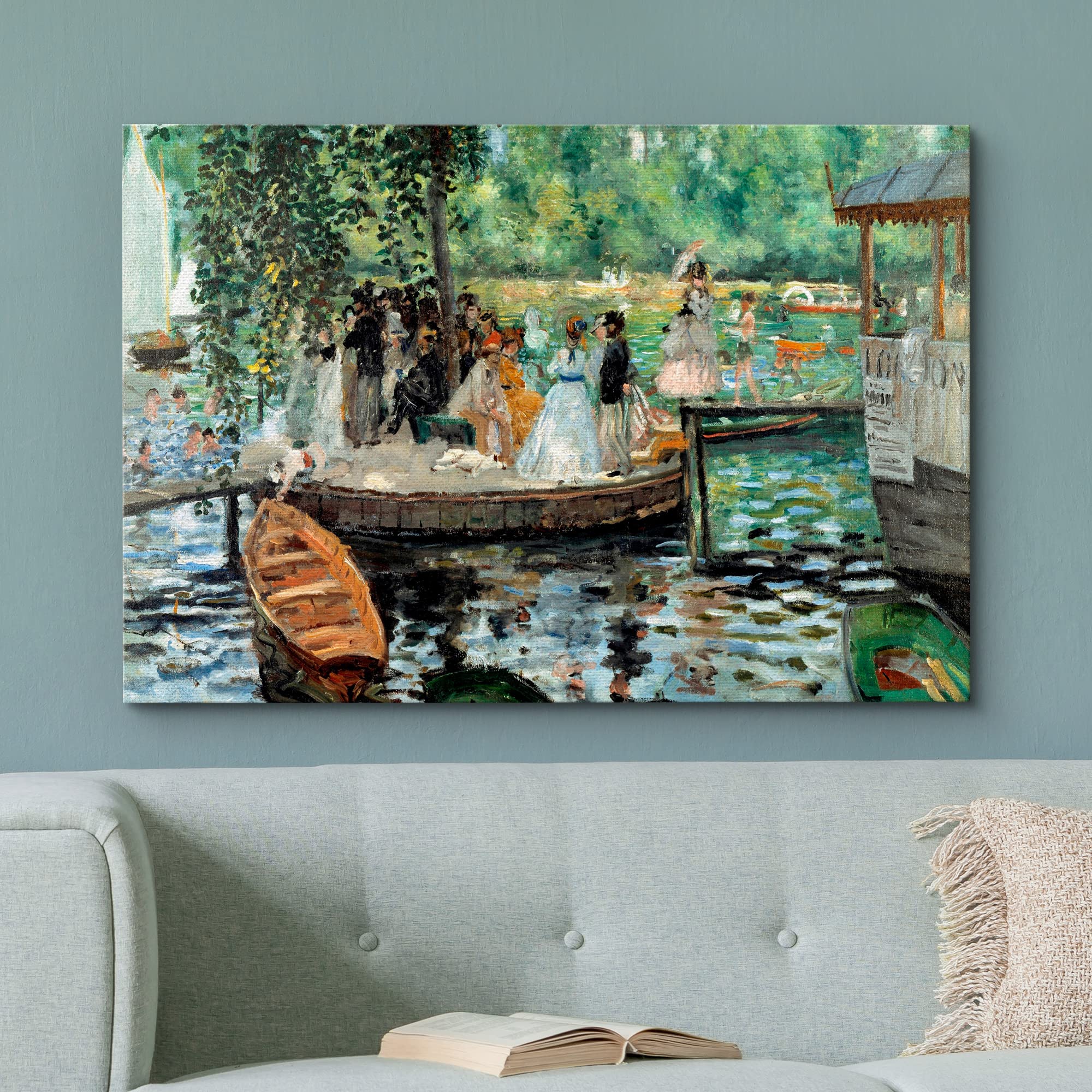 Wall26 - La Grenouillere By Pierre-Auguste Renoir - Canvas Print Wall Art Famous Oil Painting Reproduction - 24'' X 36''