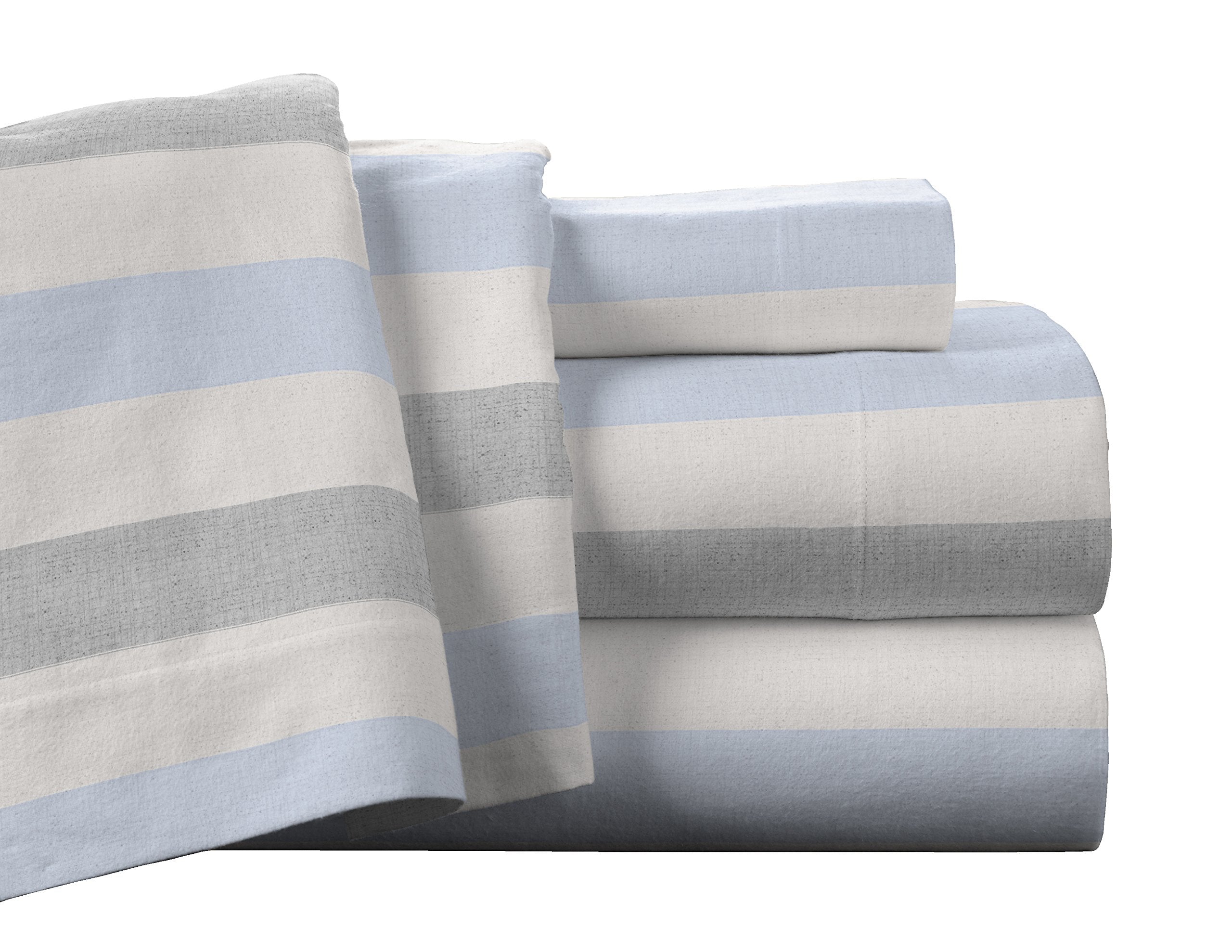 Pointehaven Flannel Deep Pocket Sheet Set With Oversized Flat Sheet, King, Savannah