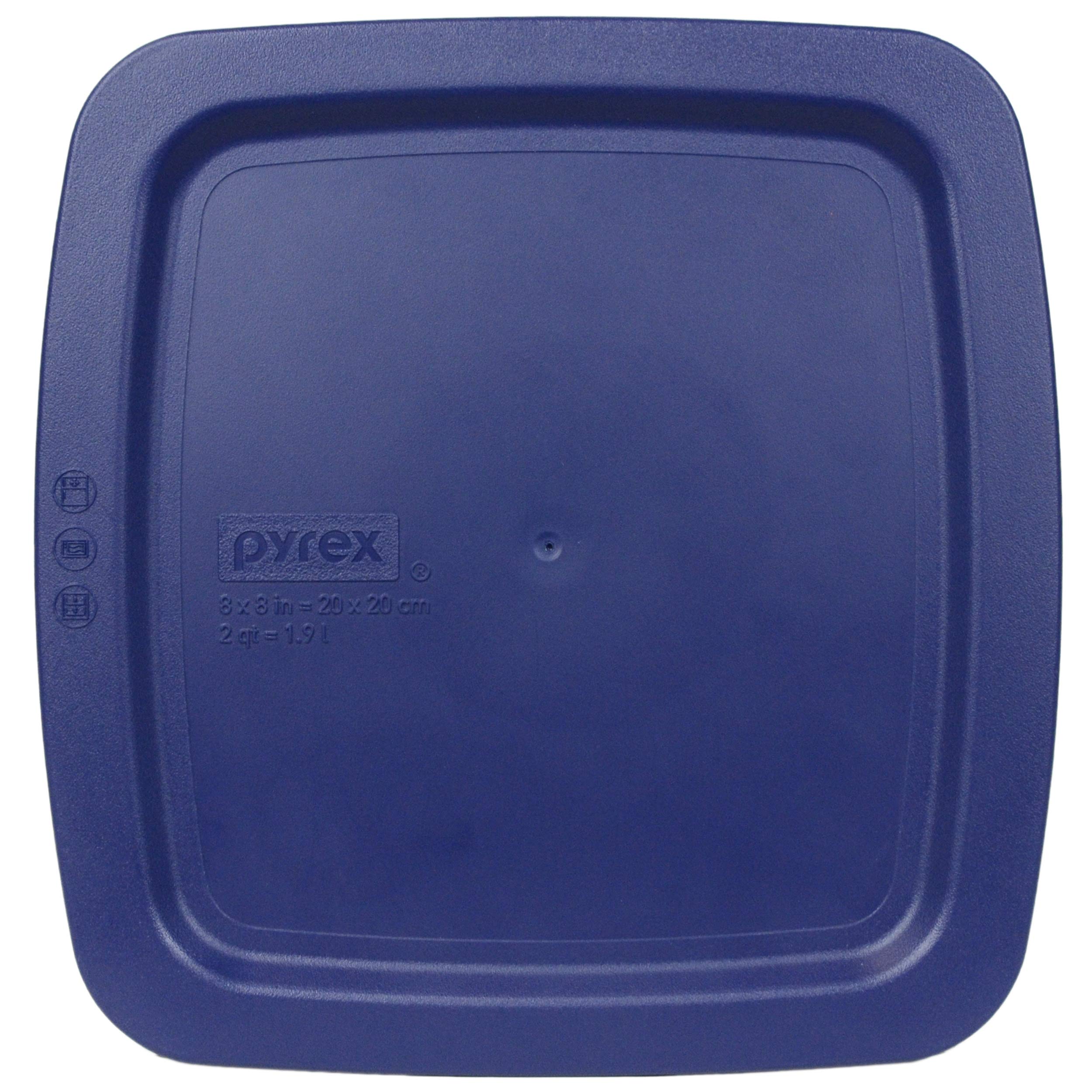 Pyrex (2) 7202-Pc 1 Cup Blue, (1) C-222-Pc 2 Quart Easy Grab, & (1) C-233-Pc 3 Quart Easy Grab Plastic Food Storage Lid, Made In