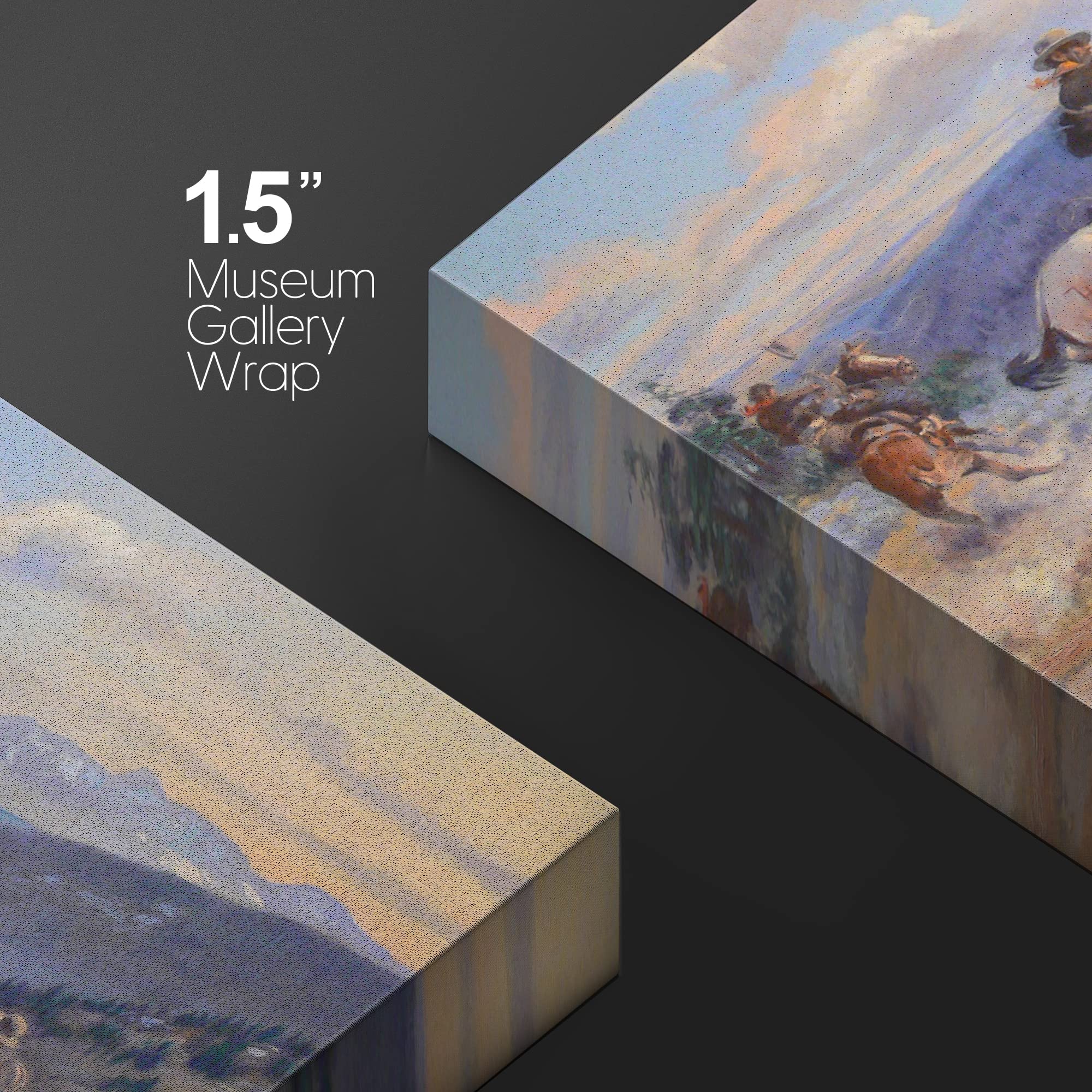 Wall26 Canvas Print Wall Art Swift Horses Are Surer Than Lead By Charles Russell Animals Wildlife Illustrations Realism Rustic S