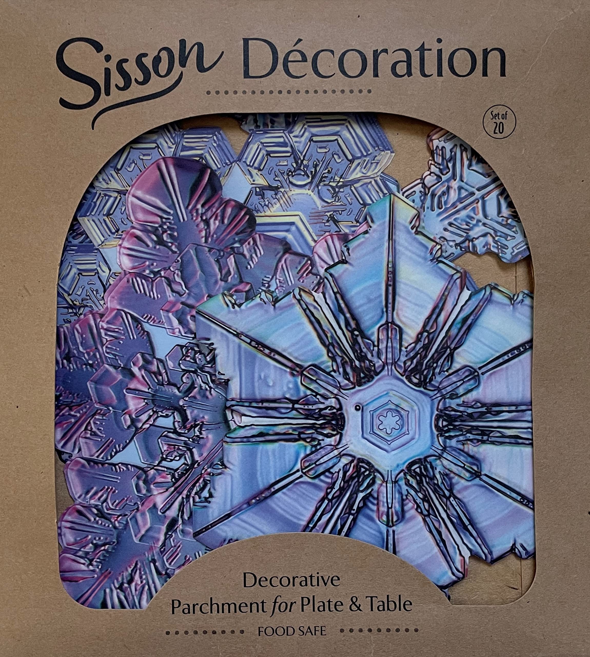 Parchment Paper Leaves For Cheese & Charcuterie Boards - Sisson Distribution Leaves (Pack Of 20) (Snowflakes)