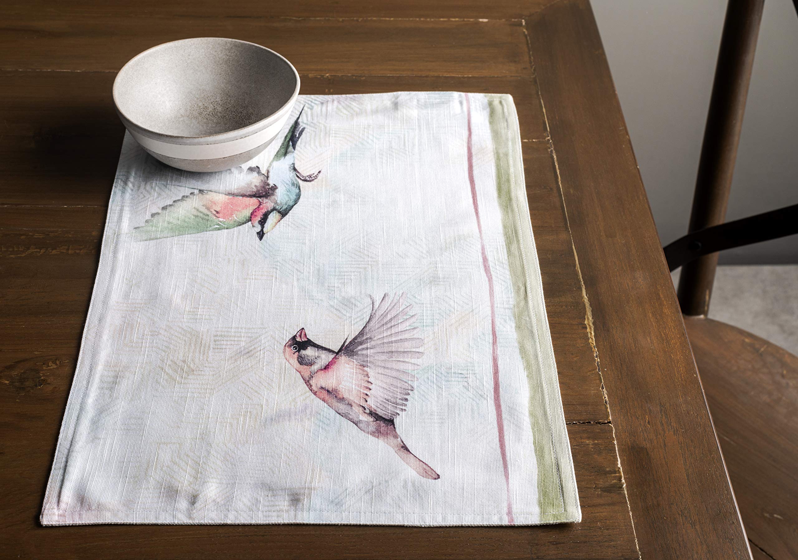 Maison D' Hermine Cloth Placemats 100% Cotton Set Of 4 Decorative Washable Table Placemat For Mothers Day Gifts, Dining, Holiday