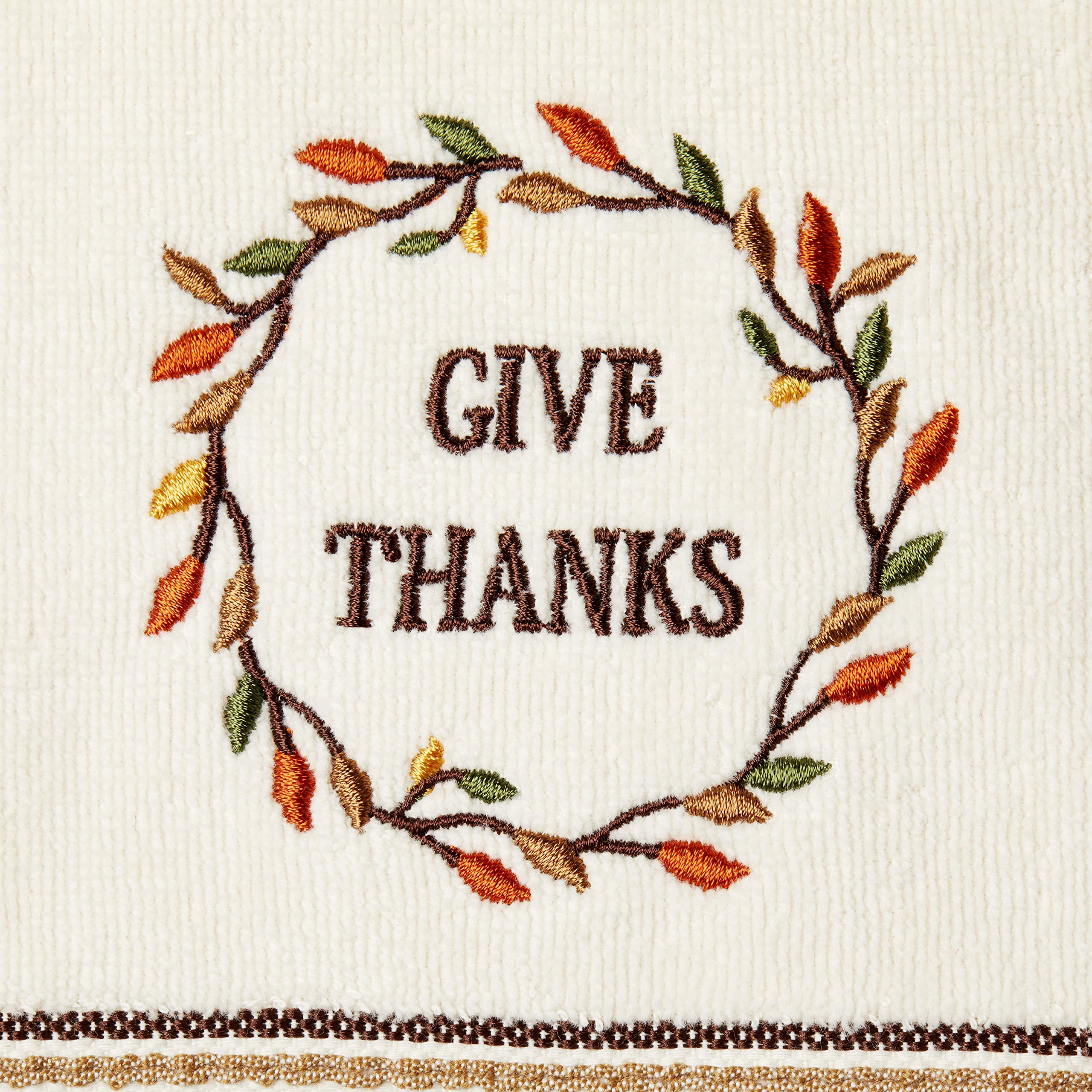 Skl Home Harvest Give Thanks/Home Hand Towel Set, Natural 2 Count, Small