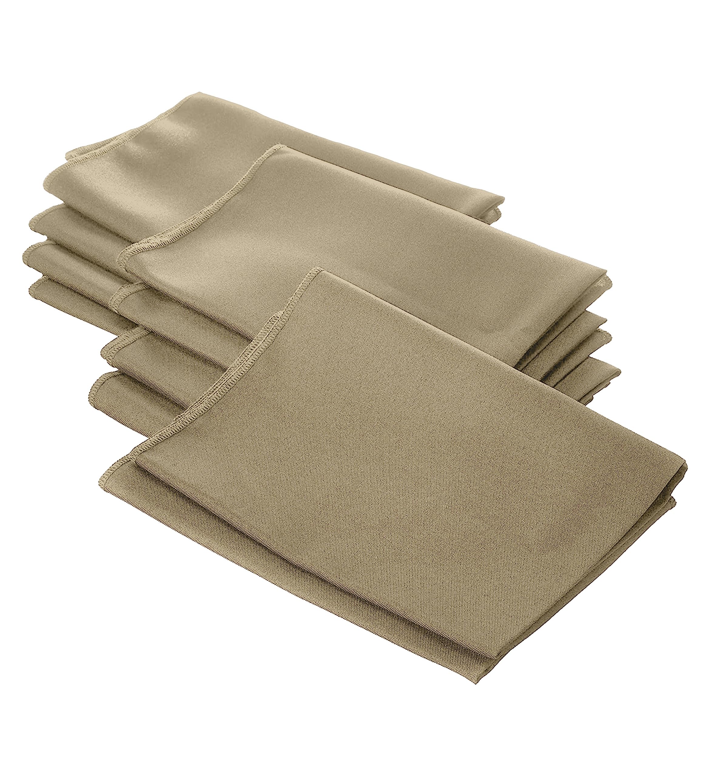 LA Linen Pack-10 Polyester Poplin Napkin 18 by 18-Inch  Taupe