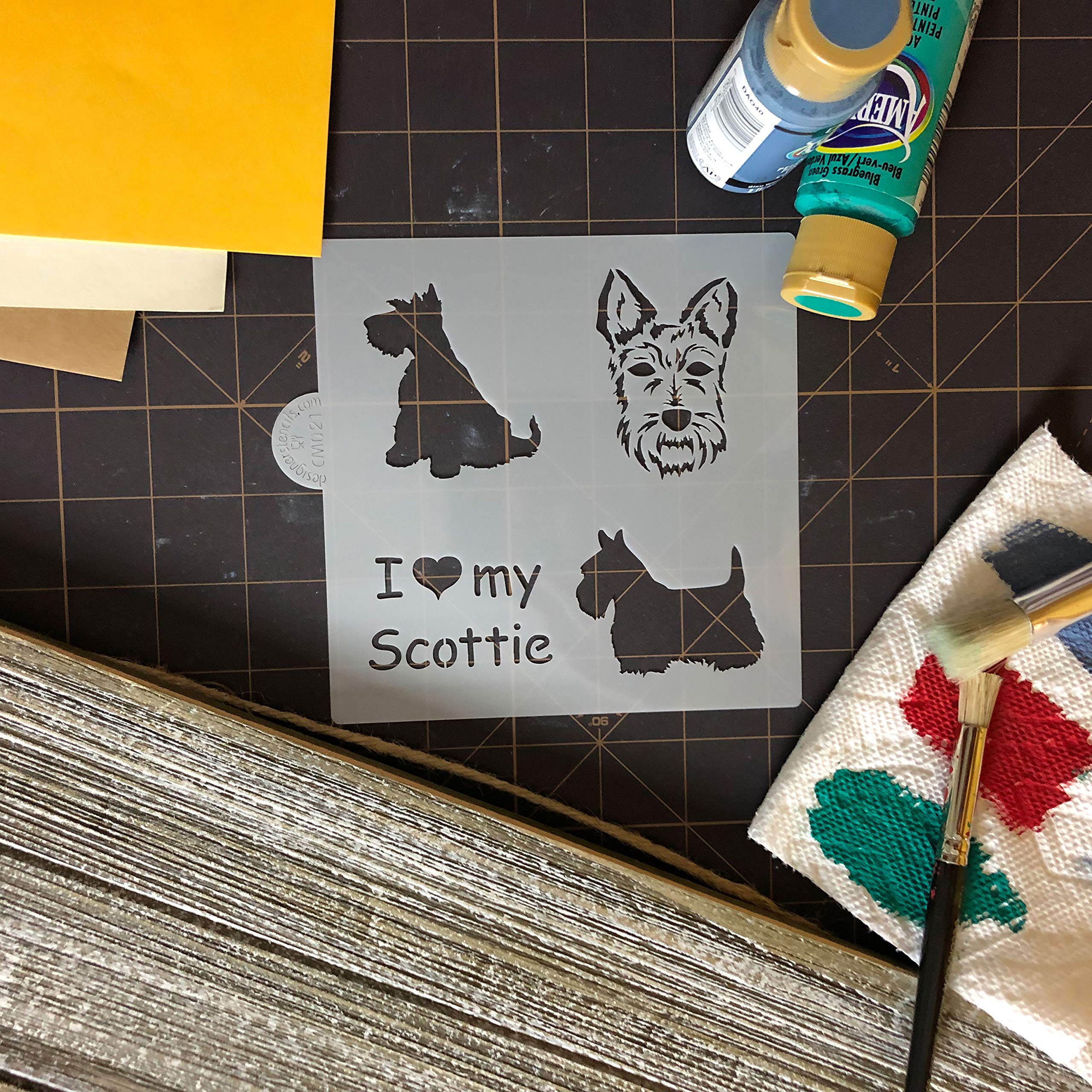 I Love My Scottie Cookie And Craft Stencil By Designer Stencils