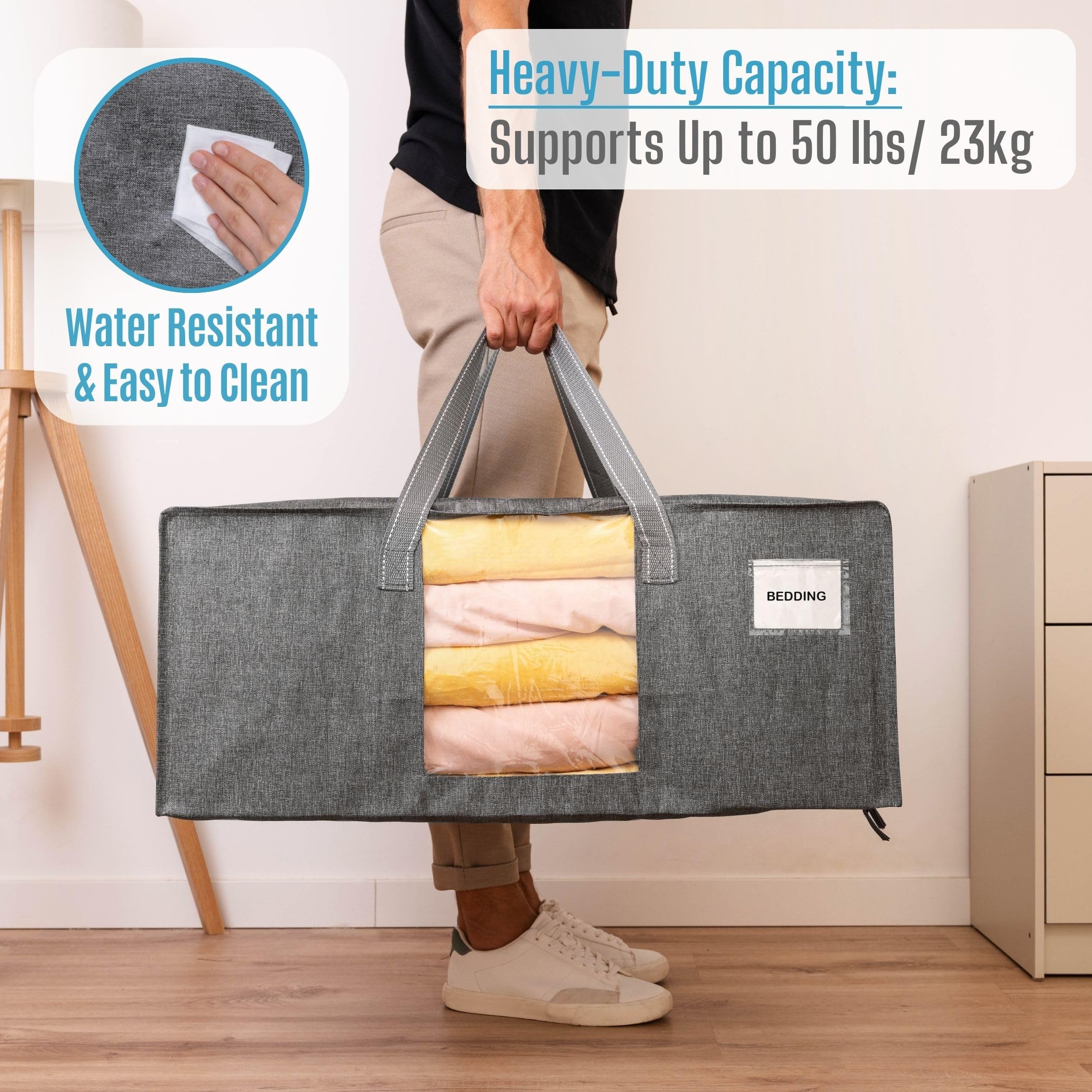 Veno 10 Pack Moving Bags Extra Large Storage Bags For College Move-In, Heavy-Duty Storage Totes, Packing Boxes, And Wardrobe Mov