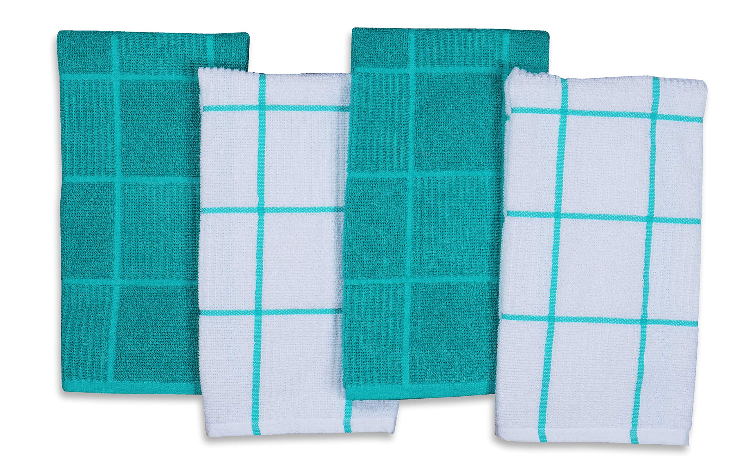 Amour Infini Kitchen Towels Pack Of 4 Absorbent, Quick Drying Premium Terry Cotton Dish Towel With Hanging Loop 16X28 Inch Hand