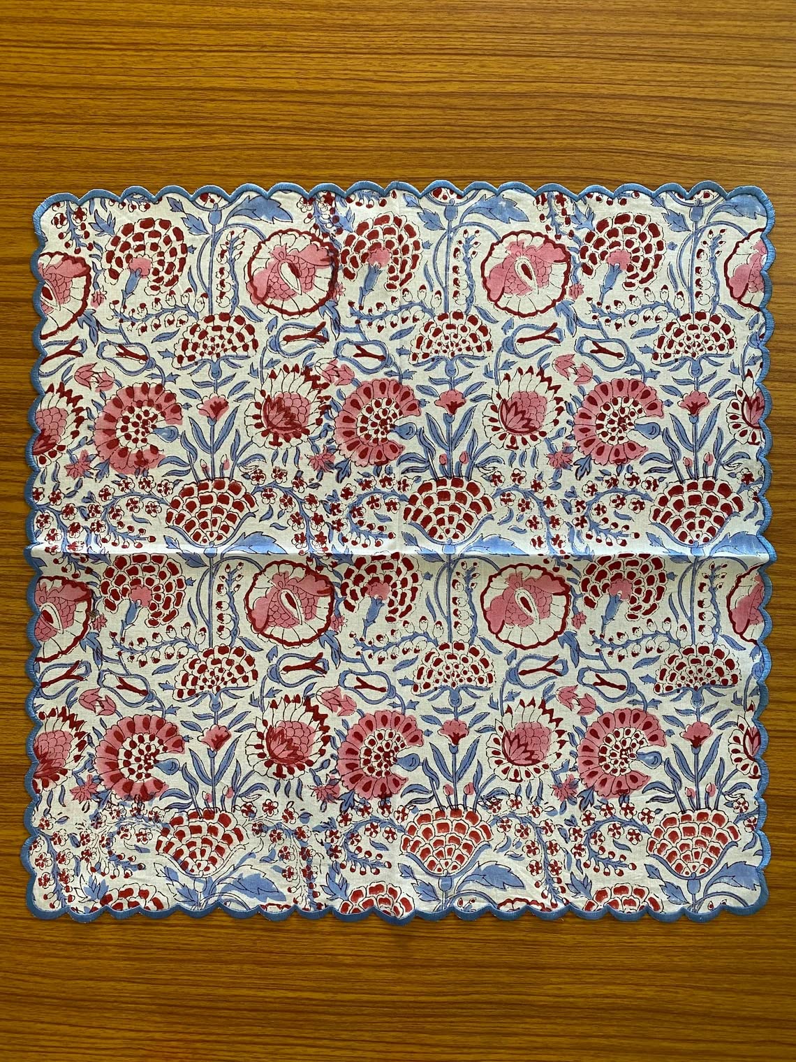 Ridhi Pigeon Blue 100% Pure Cotton Farmhouse Wedding Cloth Dinner Napkins For Easter, Thanksgiving, Holiday Daily Wedding Uses N