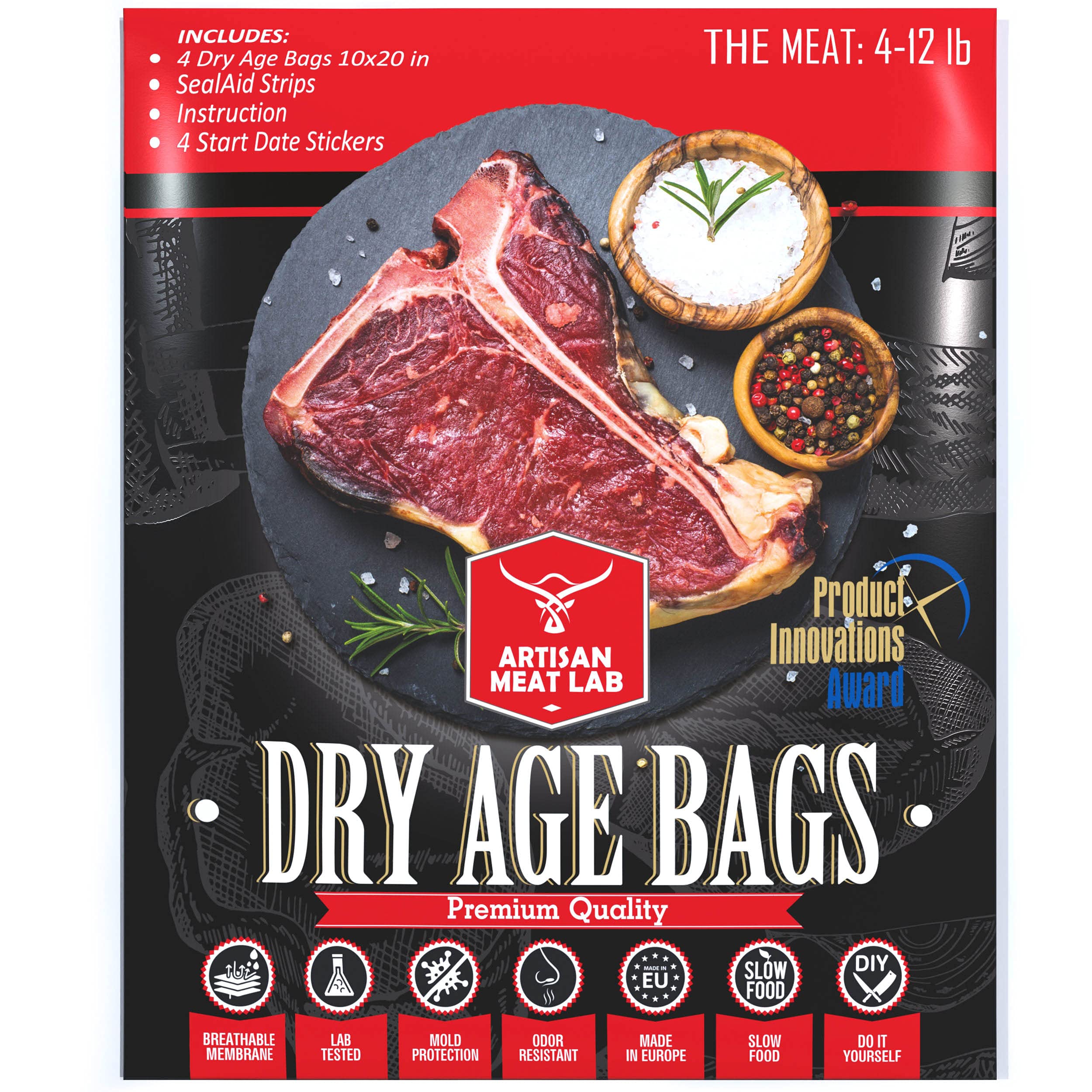 Dry Age Bags For Meat Easily Create Diy Dry Aging Meat At Home, No Vacuum Sealer Required. Breathable Membrane Kit For Dry Aged