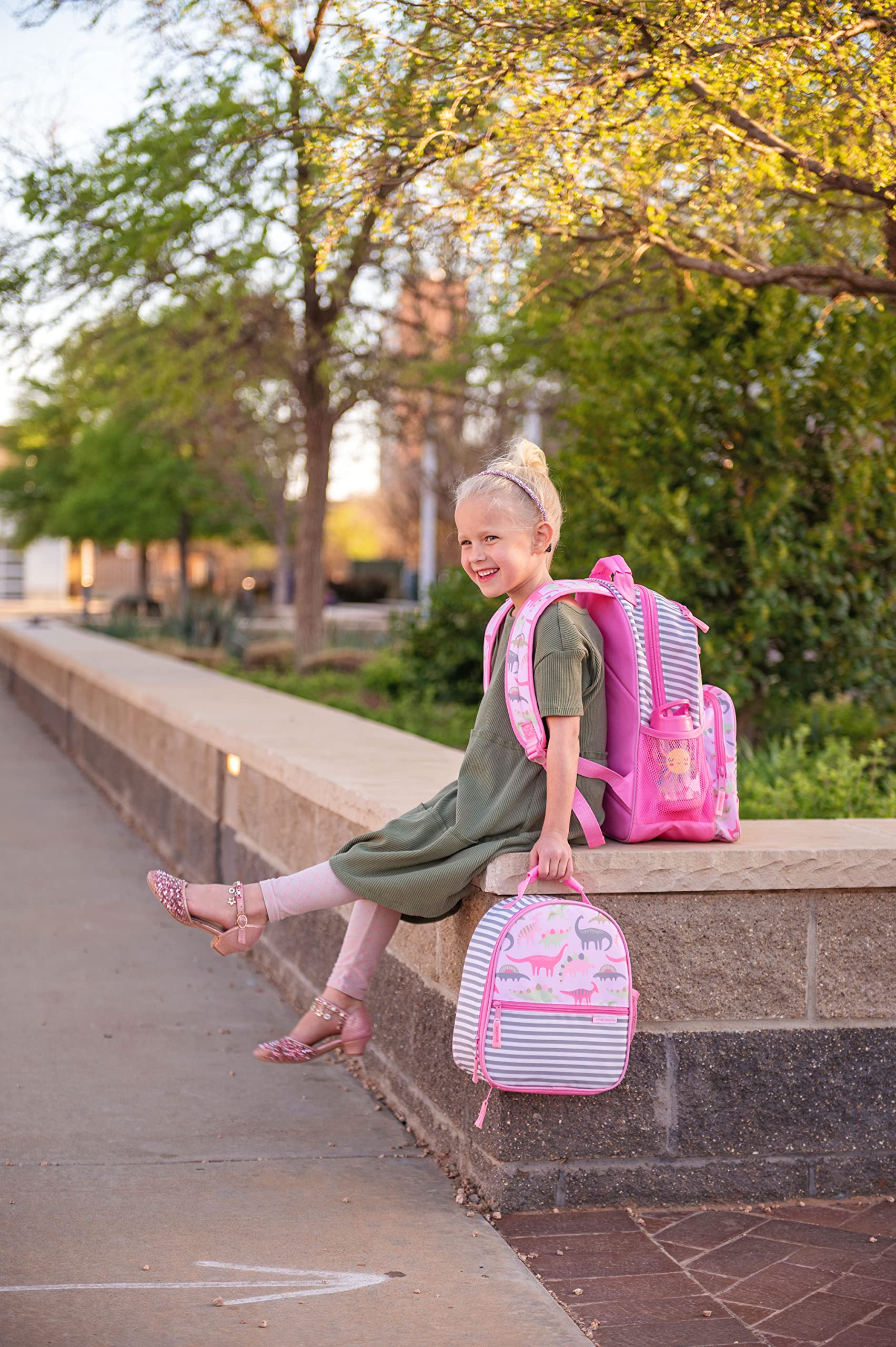 Stephen Joseph All Over Print Lunch Box, Pink Dino