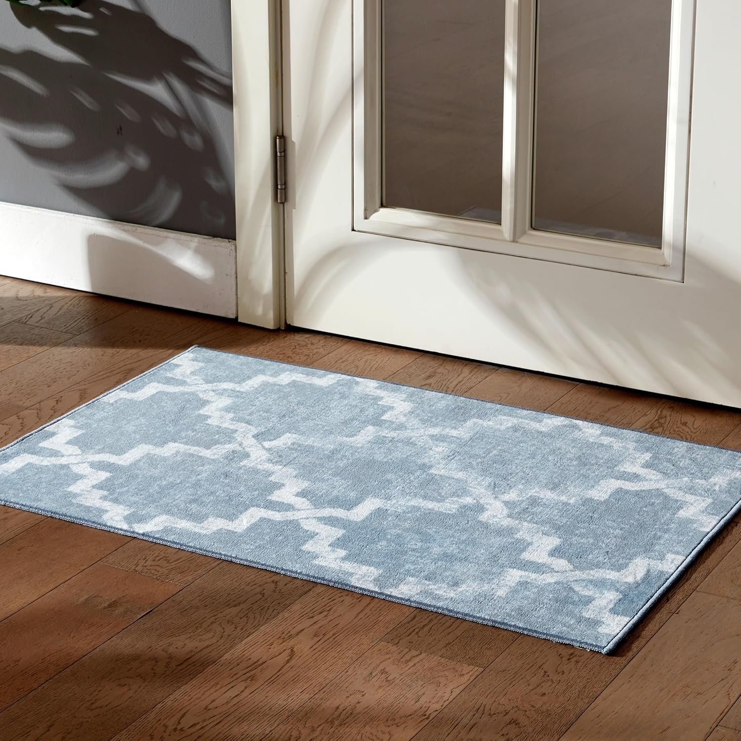 Washable Faux Wool Rug -Water Resistant Design for  Living Room & Bedroom