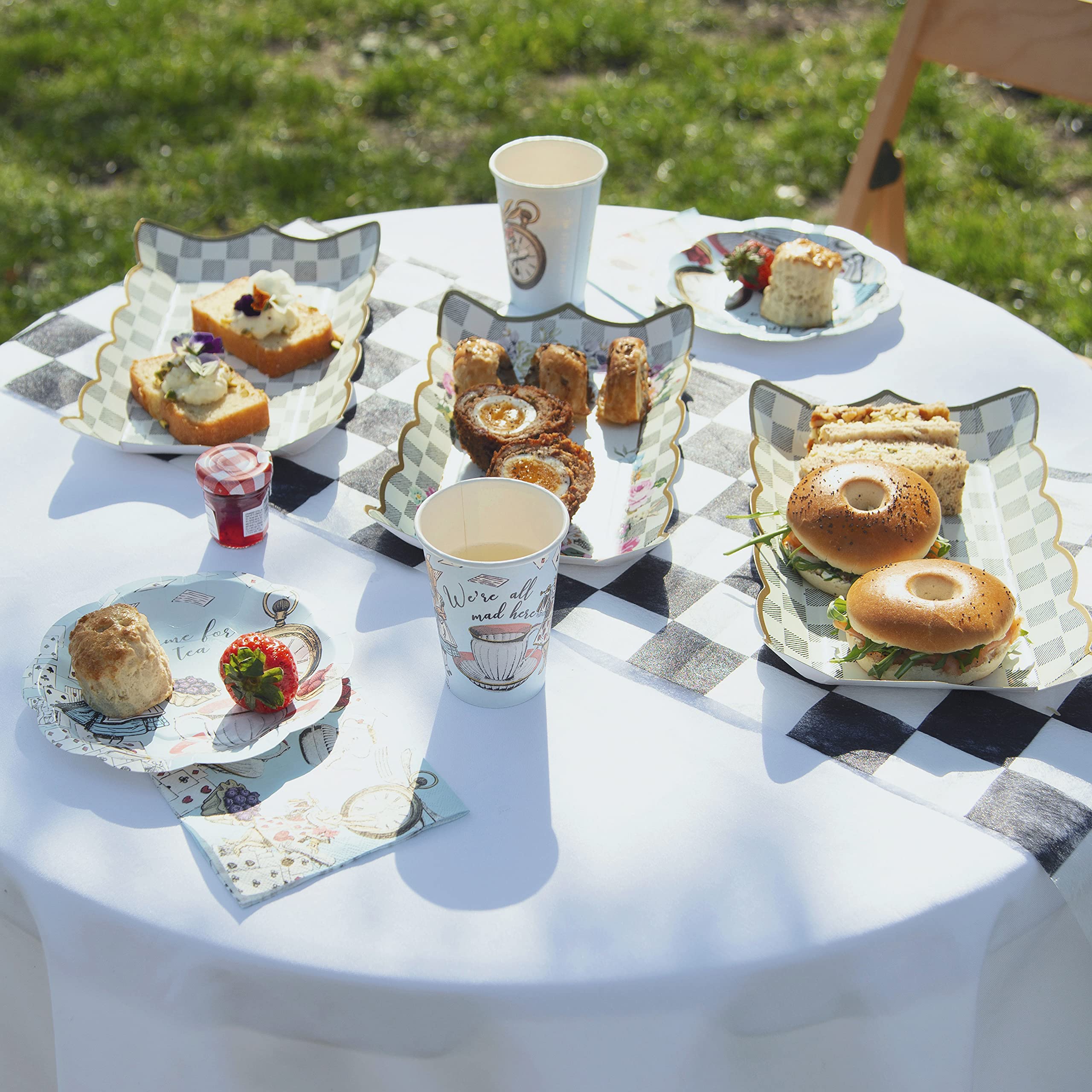 Talking Tables Truly Alice Food Serving Platter 12'' X 7.5'' A Tea Party Birthday, Multicolor
