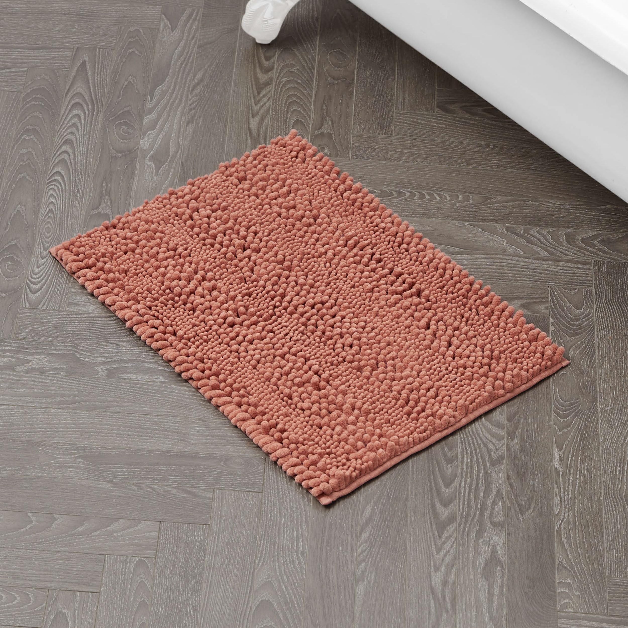 Laura Ashley - Astor Chenille Bath Mat | 100% Polyester | Premium Bathroom D  Cor | Machine Washable | Tpr Backing | Measures 17