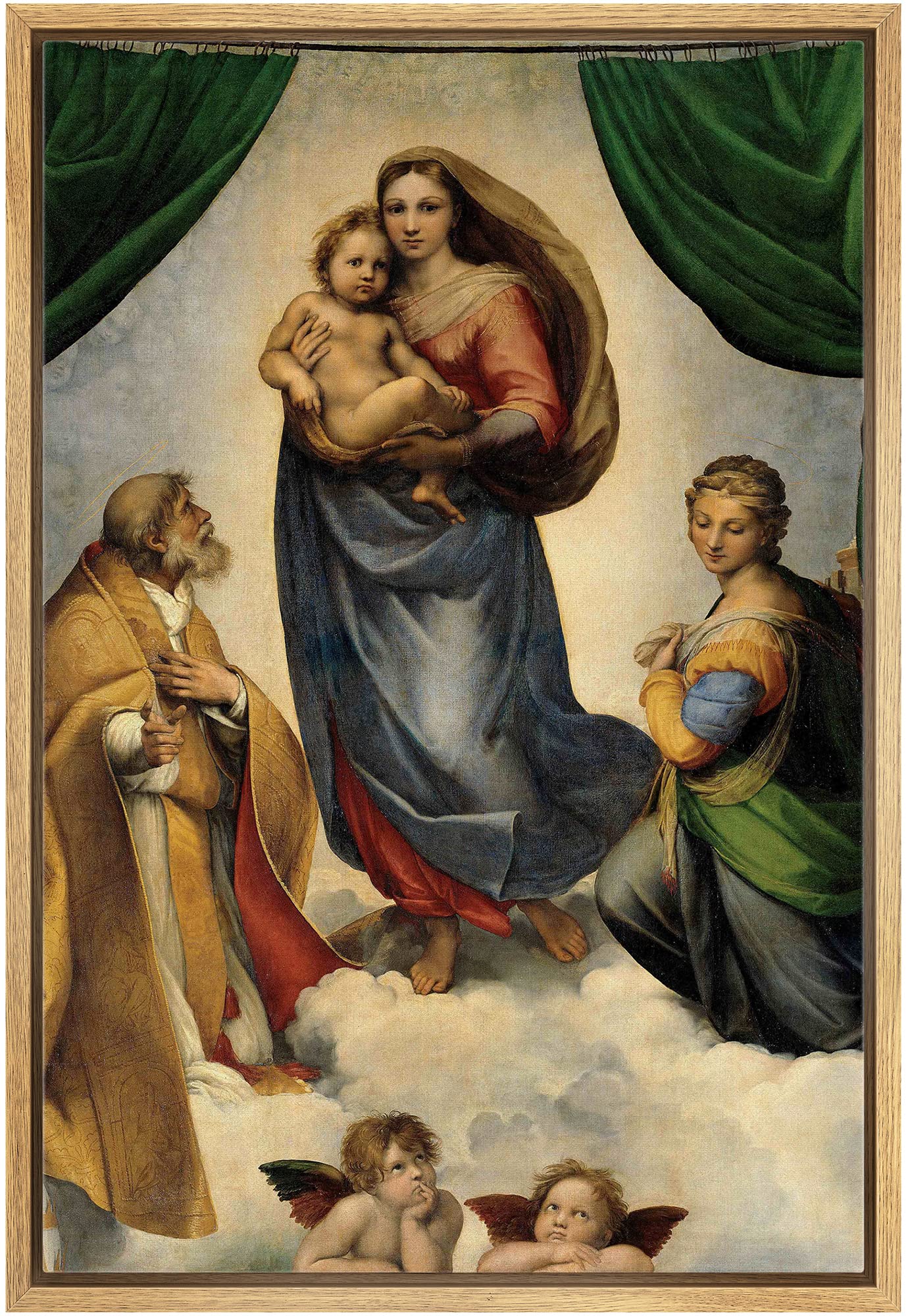 Wall26 Framed Canvas Print Wall Art Sistine Chapel Madonna By Raphael People Historic Illustrations Fine Art Traditional Scenic
