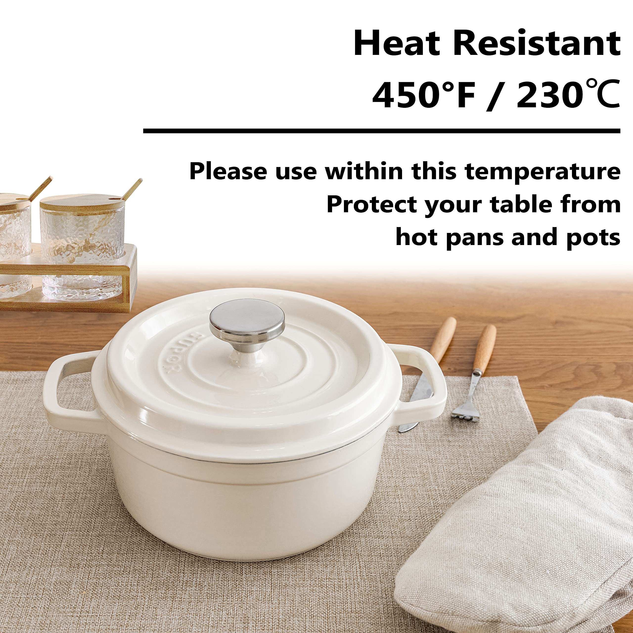 Home Brilliant Burlap Linen Placemats Set Of 6 Plate Mats Heat Resistant Dining Table Cloth Placemats Washable Kitchen Table Mat