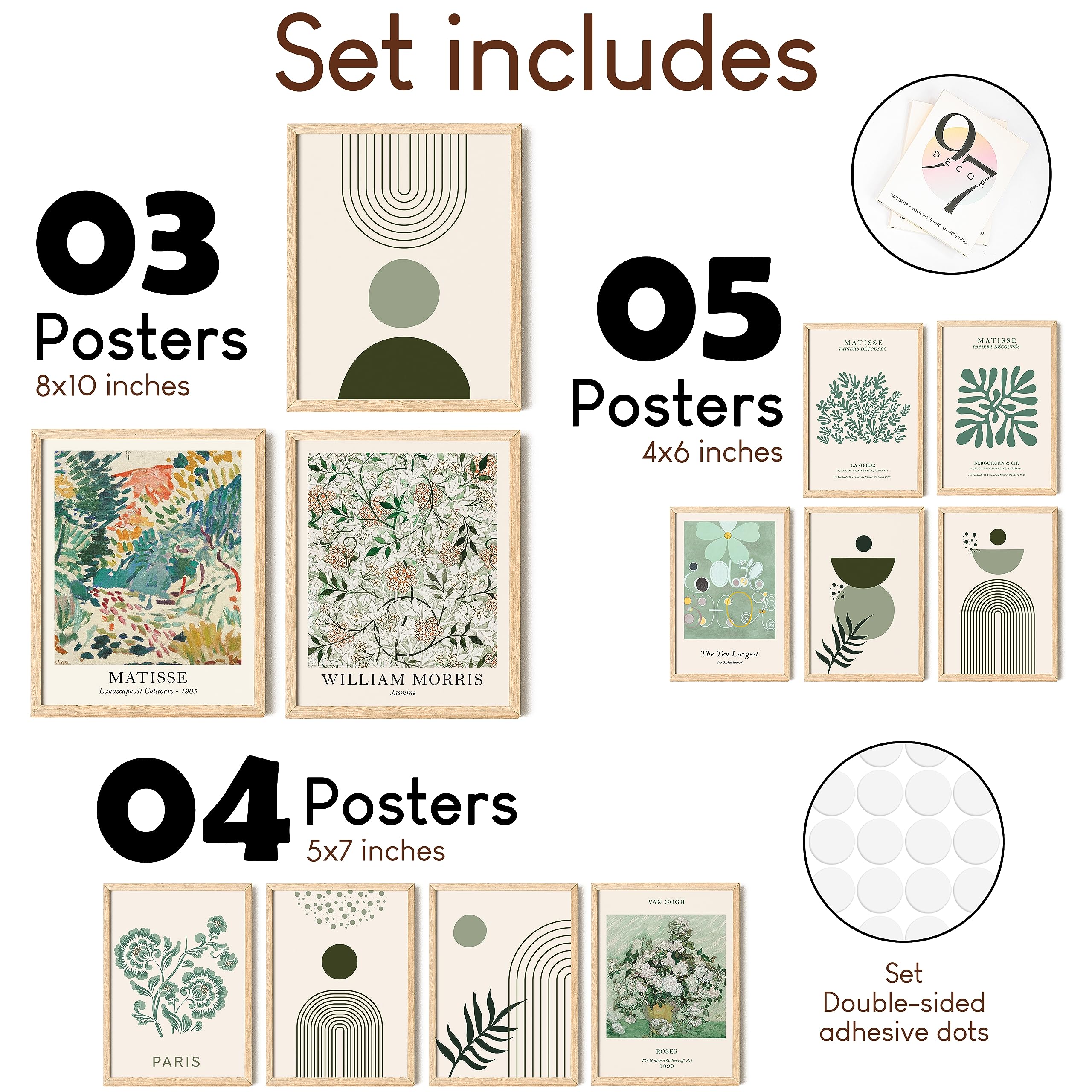 97 Decor Sage Green Room Decor Aesthetic - Sage Green Wall Decor, Sage Matisse Wall Art Prints, Green Posters Wall Collage, Past