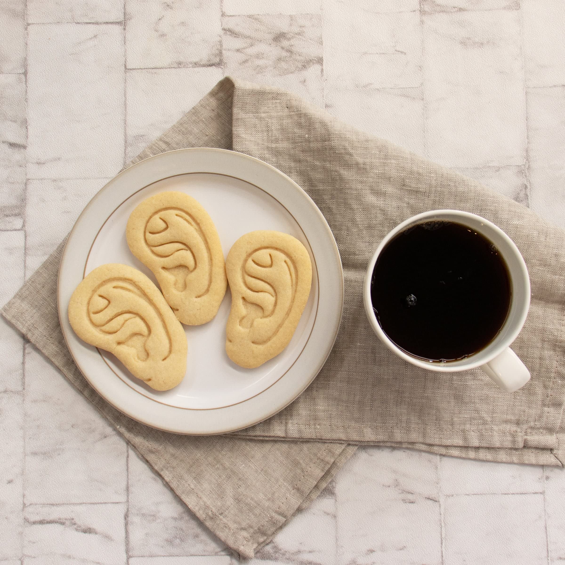 Set Of 2 Ear Cookie Cutters (Designs: Anatomical Human Ear And Cochlea Inner Ear), 2 Pieces - Bakerlogy